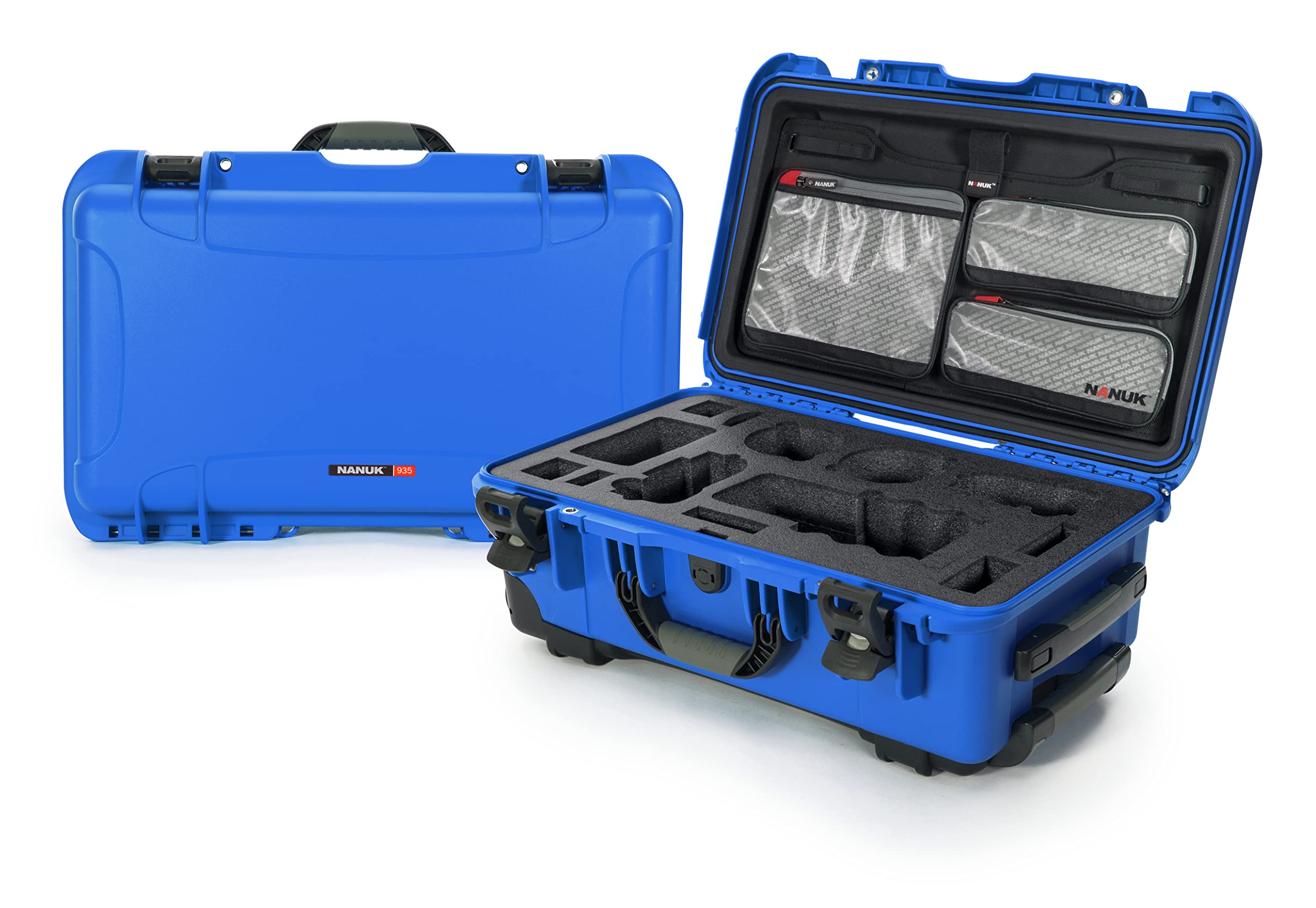 Nanuk Waterproof 935 Carry-On Hard Case with Lid Organizer for Sony A7R Size Camera w/Wheels - Blue,935-SON8