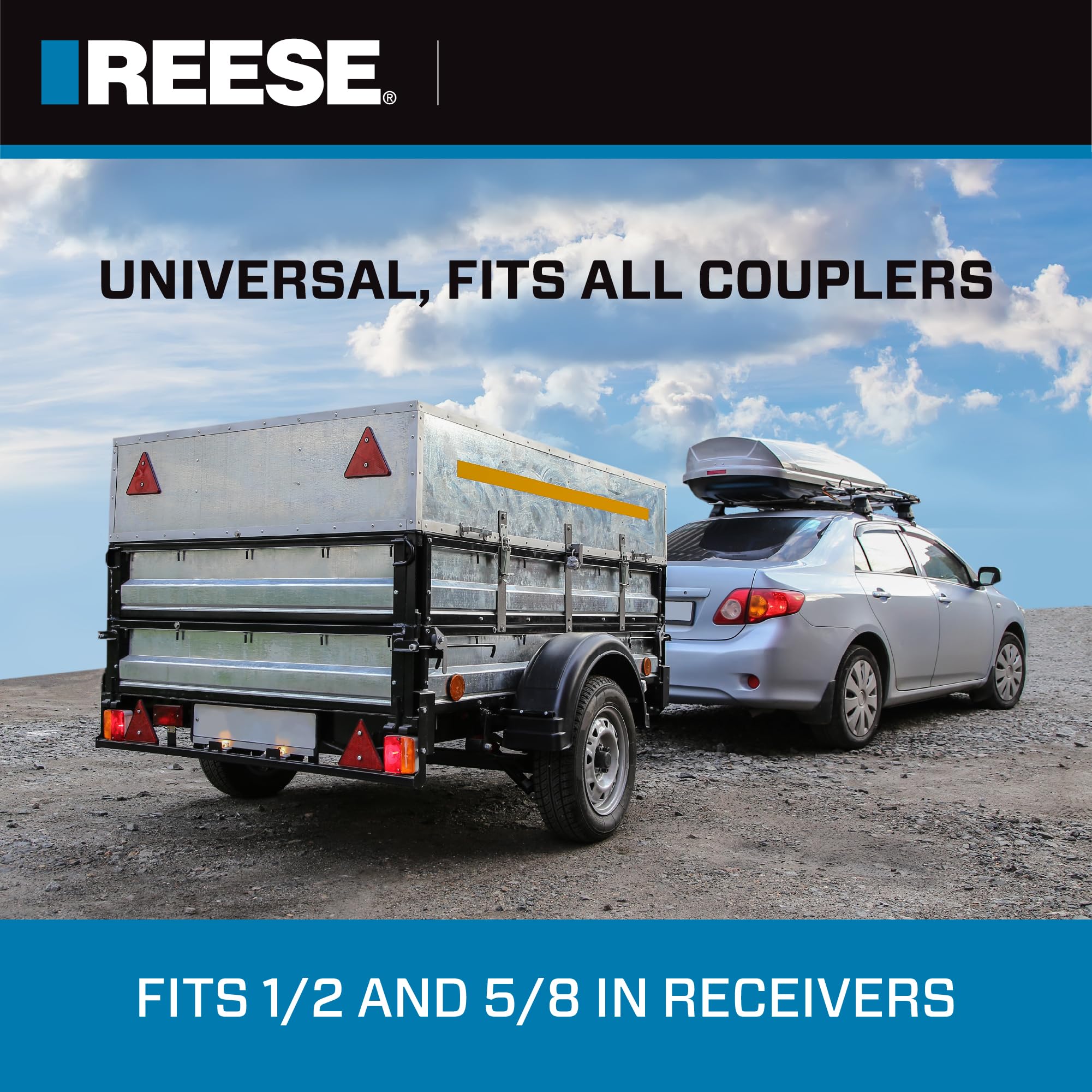 Towpower REESE 7014700 Trailer Hitch and Coupler Combo Lock Set, Fits 1-1/4 Inch & 2 Inch Square Receivers, 1/2 Inch & 5/8 Inch Pin Diameter