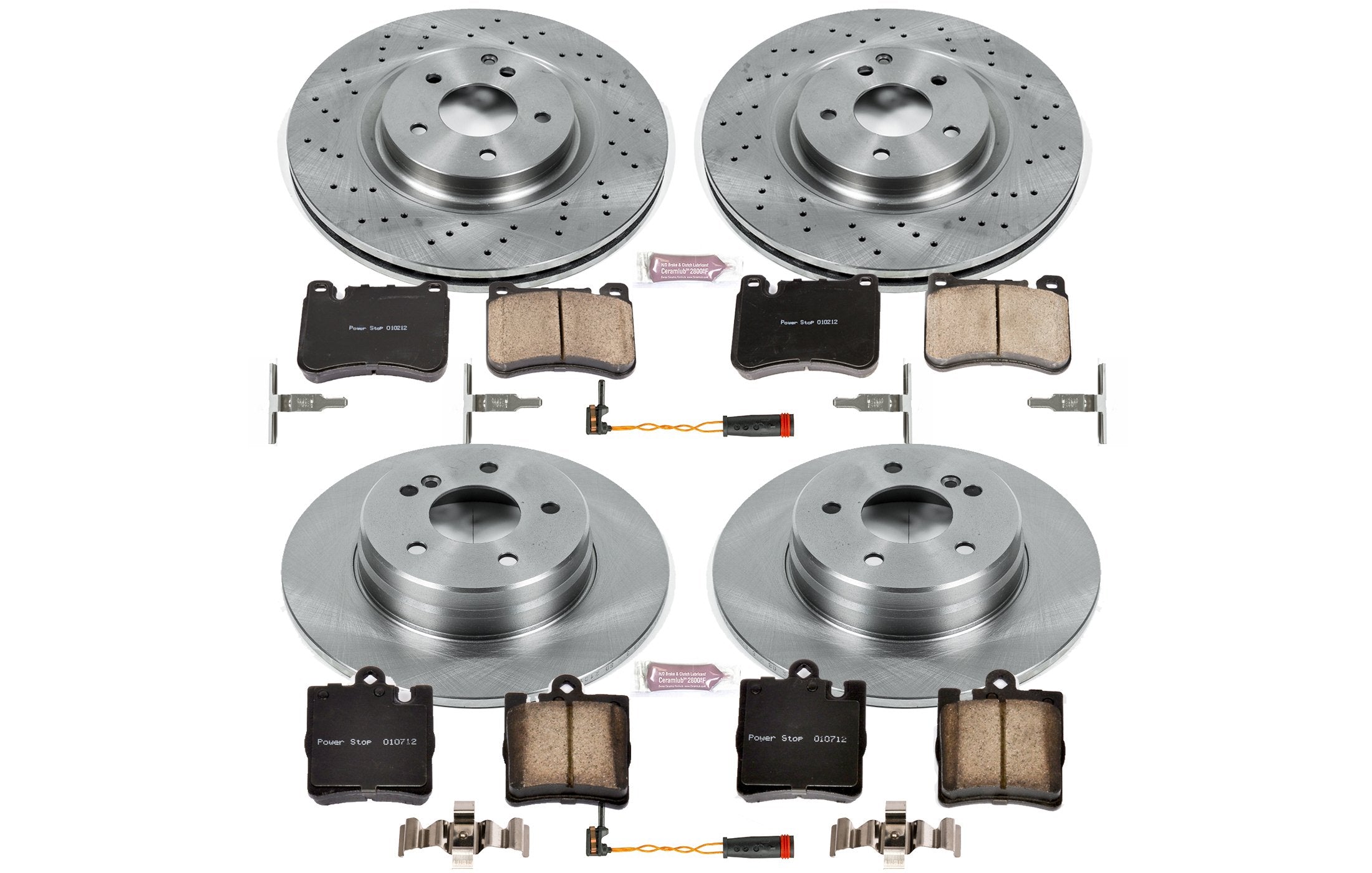 Power Stop KOE2792 Replacement Brake Kit-OE Brake Rotors & Ceramic Brake Pads Front and Rear