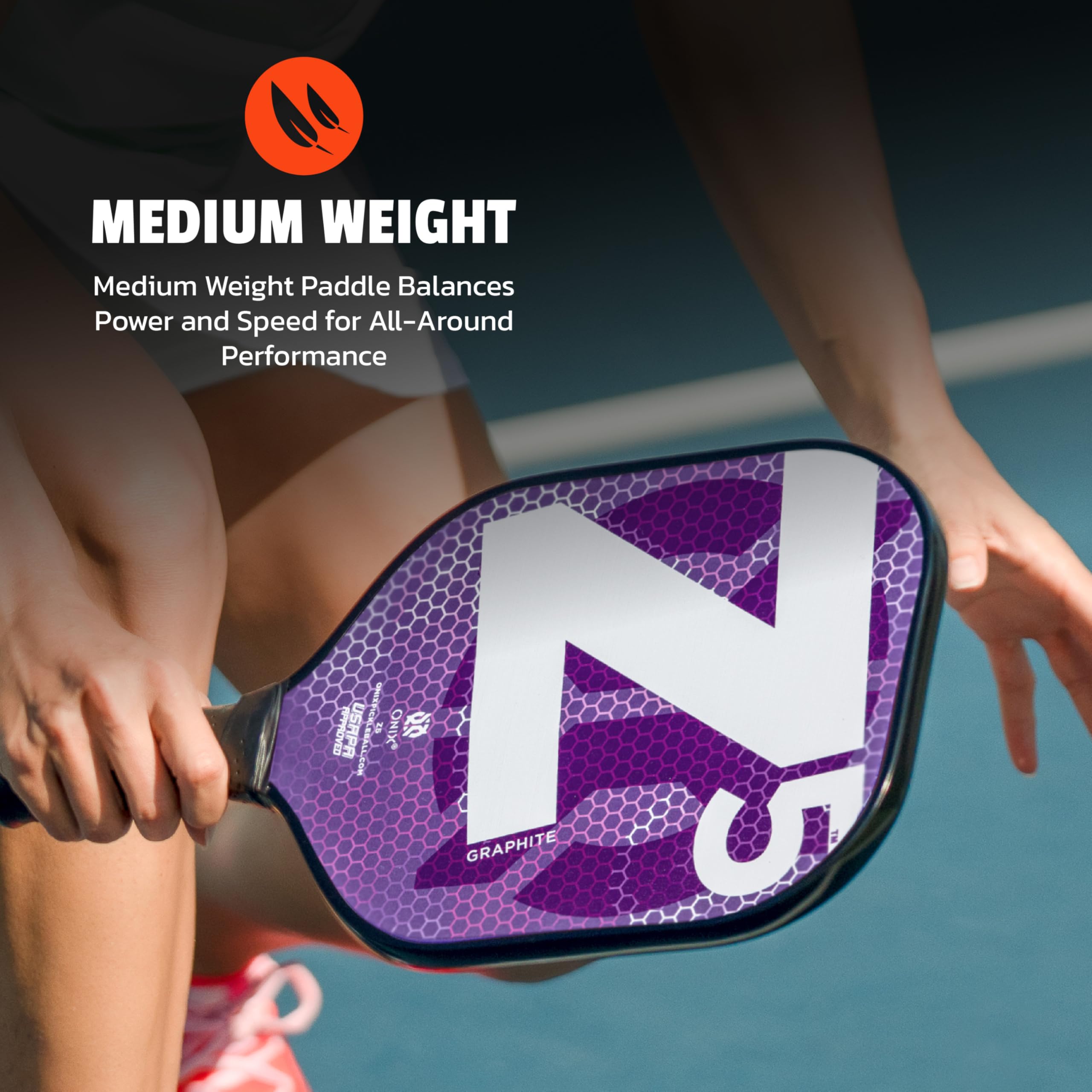 Graphite ONIX Z5 Graphite Carbon Fiber Pickleball Paddles with Cushion Comfort Pickleball Paddle Grip - USA Pickleball Approved, Grip Size 4 1/4 inches