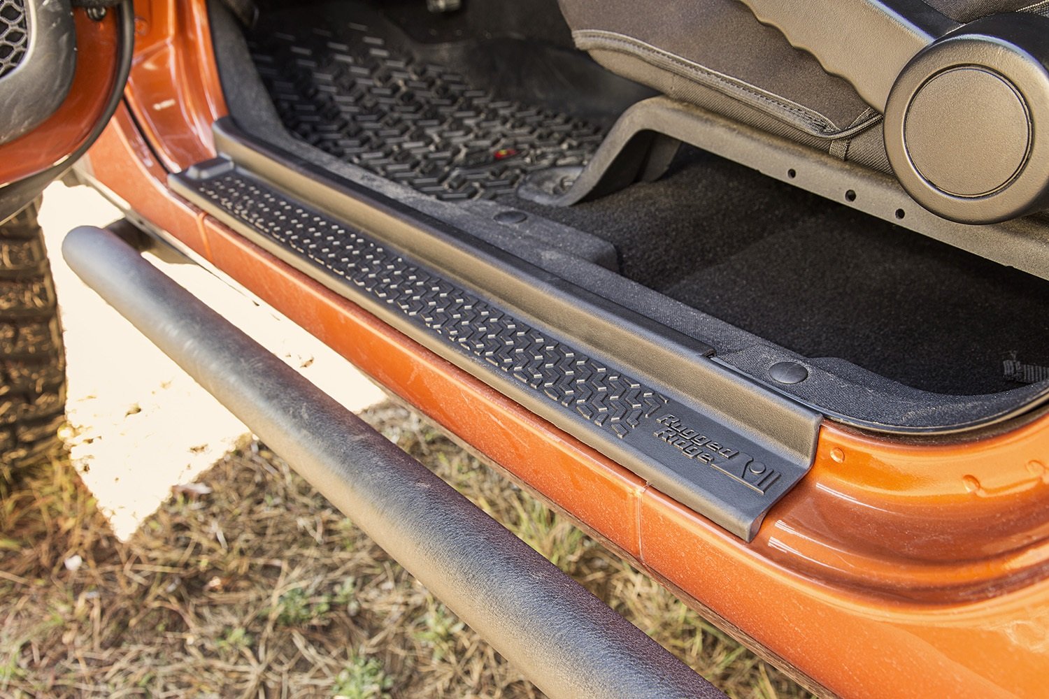 All-Terrain Rugged Ridge Entry Guards for Jeep Wrangler JK | 2-Piece Set, No Drill | Black Thermoplastic | 11216.2 | Fits 2007-2018 Jeep Wrangler JK 2-Door