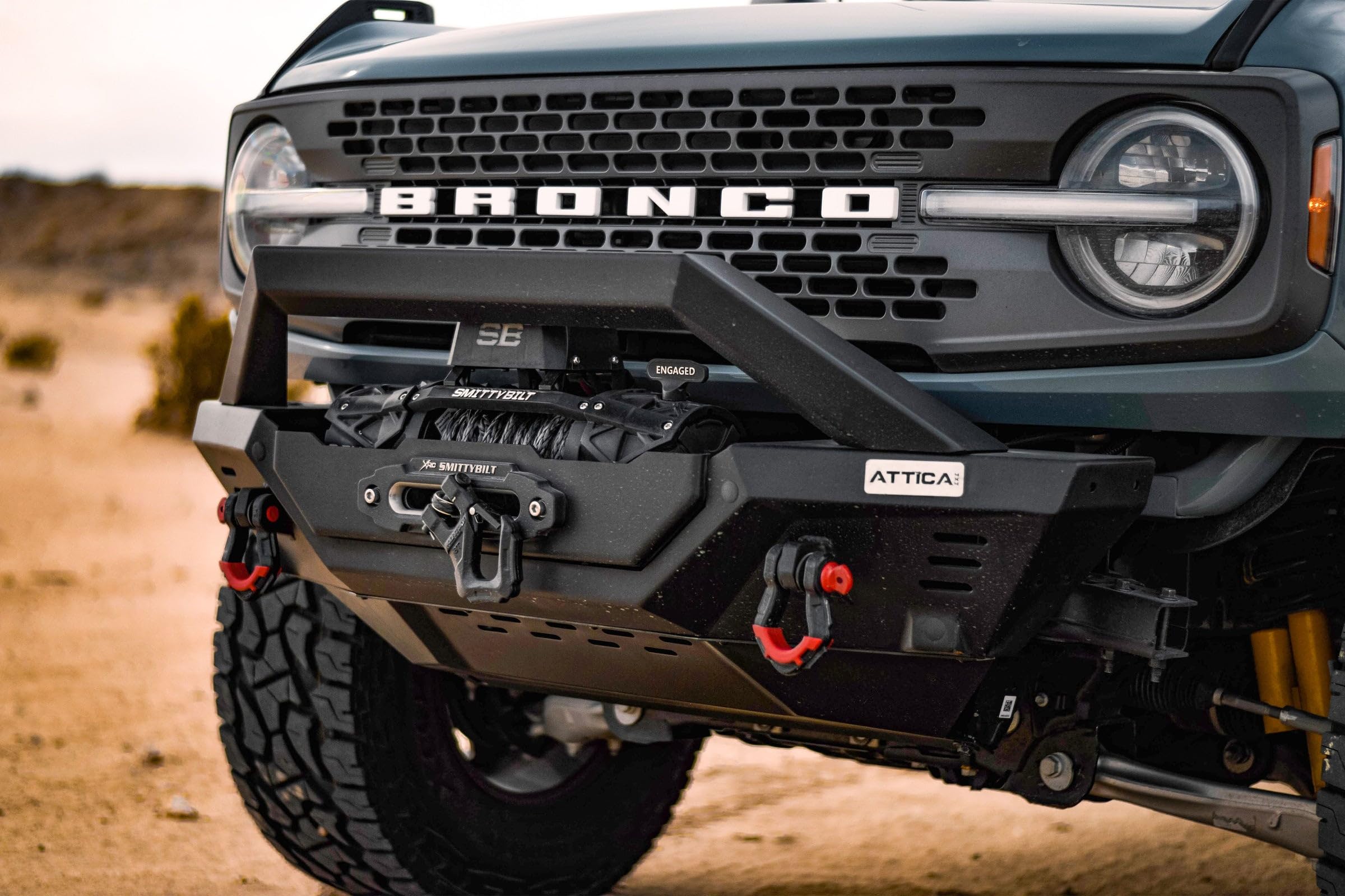 Attica4x4 Cobra Tek - Front Bumper Skid Plate Modular | Compatible with Ford Bronco (2021-2023) | Heavy-Duty Steel with Customization Versatile | Black Powder Coat Textured | Installation Easy
