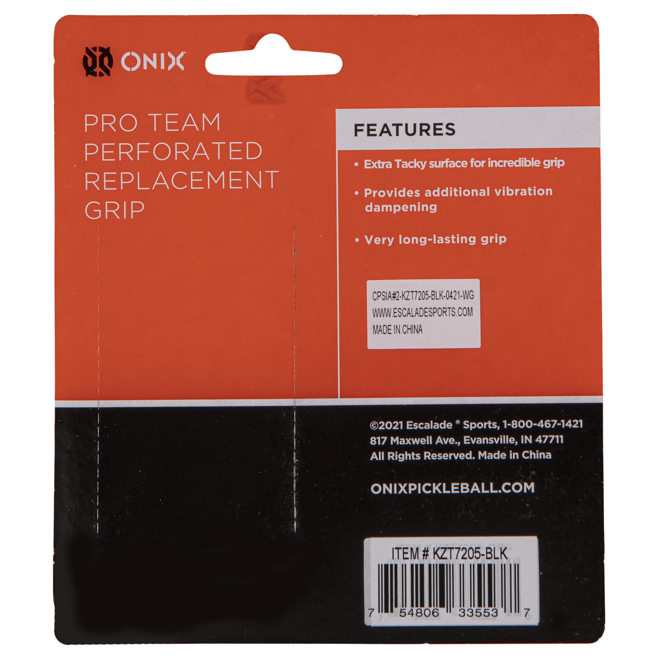 Onix Pro Team Pickleball Perforated Replacement Grip — Black/Orange