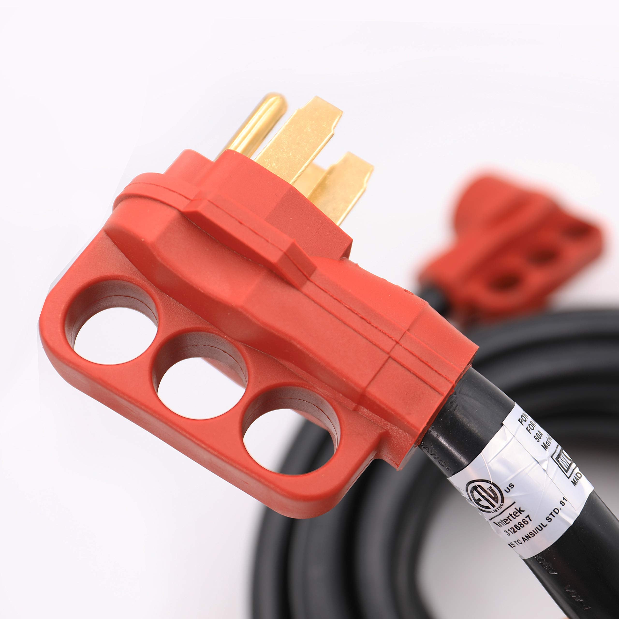 Mighty Cord Valterra A10-5025ED RV 50-Amp Detachable Power Cord, 25 ft., Red