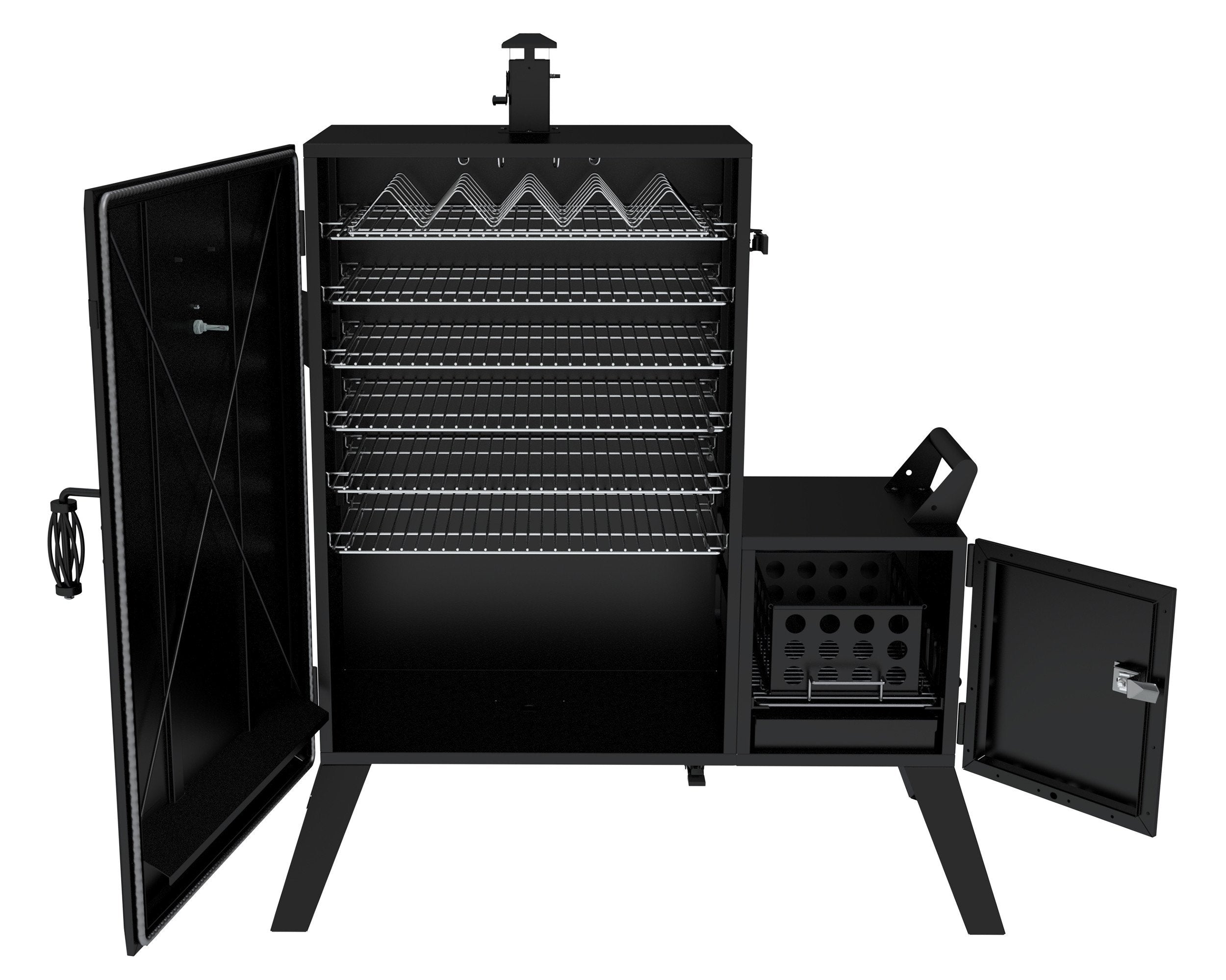 Dyna-Glo Vertical Offset Charcoal Smoker DGO1890BDC-D Wide Body, Black