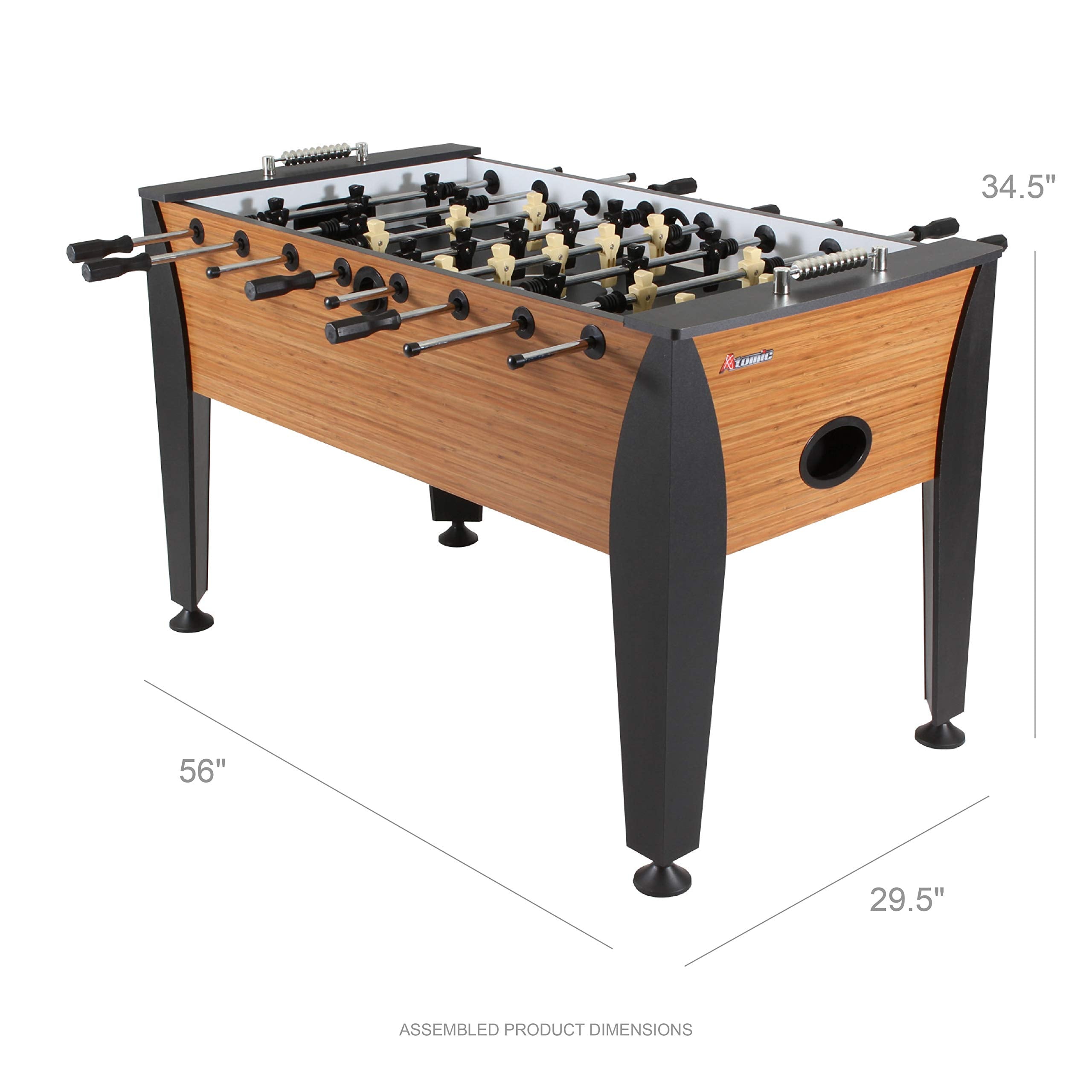 Pro Force Atomic 56" Foosball Table with Internal Ball Return and Ball Entry, Leg Levelers, and Heavy-Duty Legs