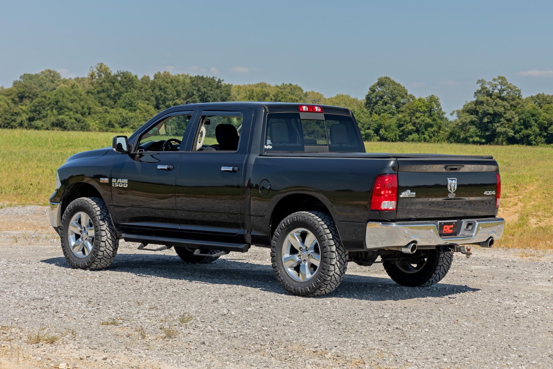 Rough Country Window Rain Guards in-Channel for Ram 1500 (2009-2018) & 2500/3500 Crew Cab (2019-2025) - Low Profile Window Visors, 4-Pc Rain Guard for Trucks