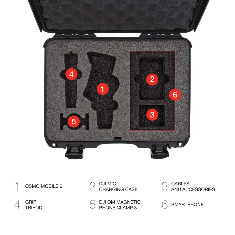 DJI OSMO Mobile 6 Nanuk Case 910 w/Foam (C0798) - Black