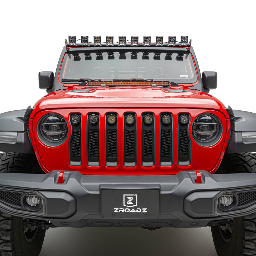 ZROADZ Front Roof LED Kit Z934931-KITAW 2019-2022 Jeep Gladiator Black