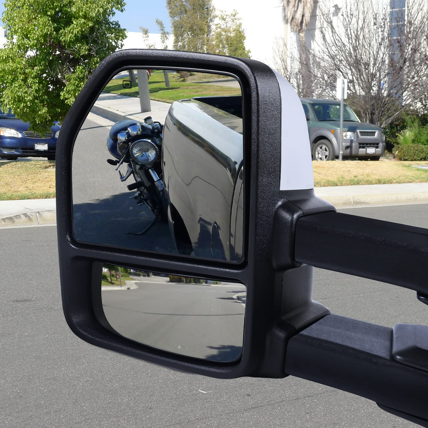 Power Spec-D Tuning Heated Chrome ABS Towing Mirrors Smoke LED Signal Compatible with Ford F150 2004-2006
