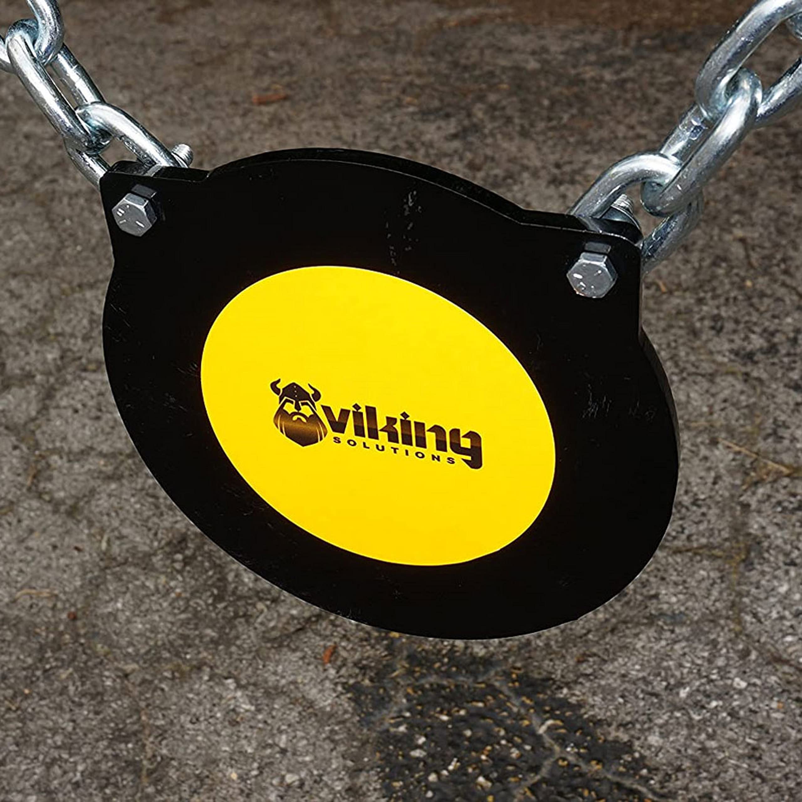 Complete Viking Solutions Gong Target System - Durable Easy to Set Up Shooting Gear - Proof Chain and Hardware Included, 8"
