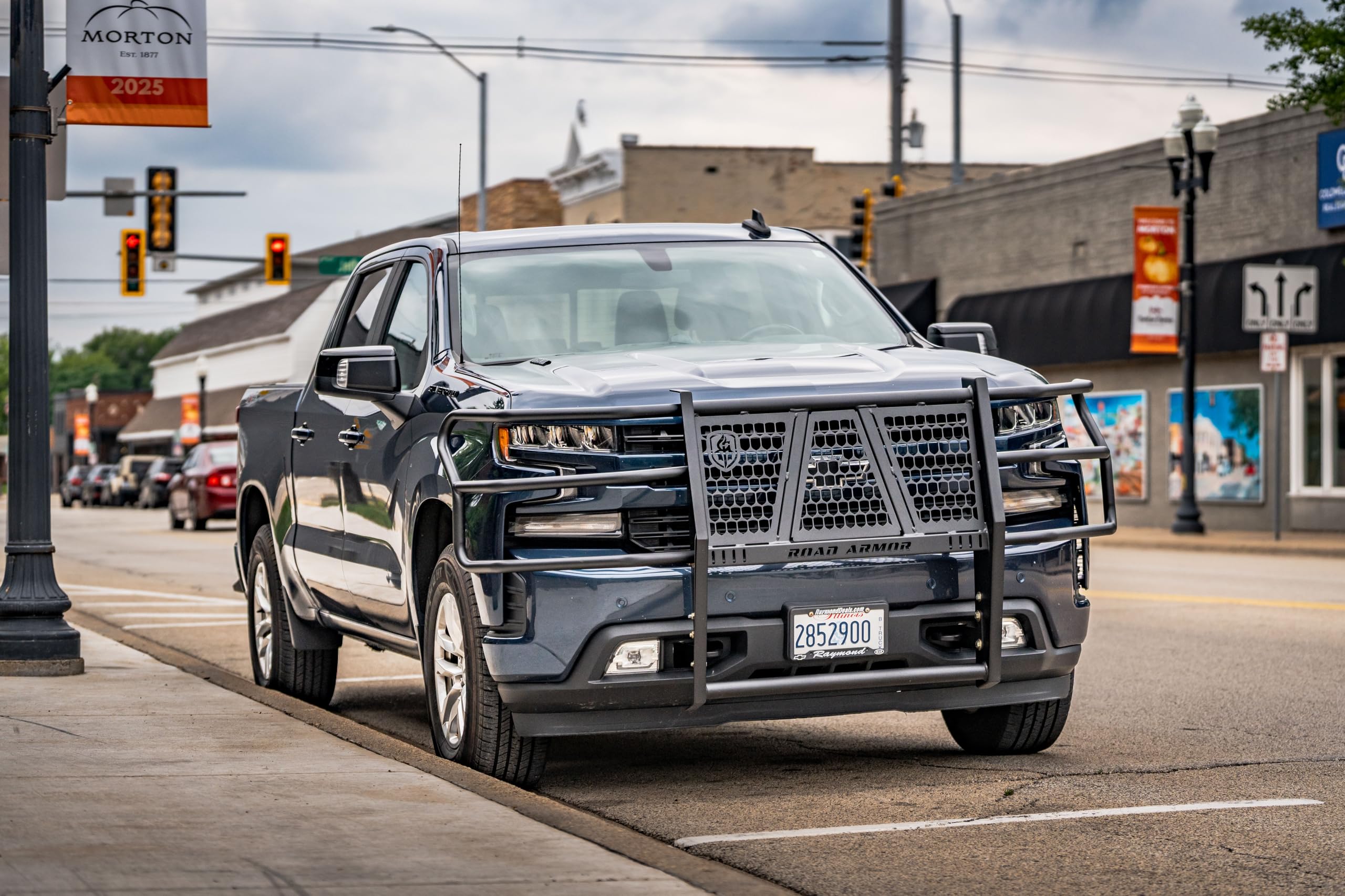 Vaquero Road Armor 3191-BRSH Front Grille Guard - Texture Black - Compatible with: 2019-2021 Chevy Silverado 1500