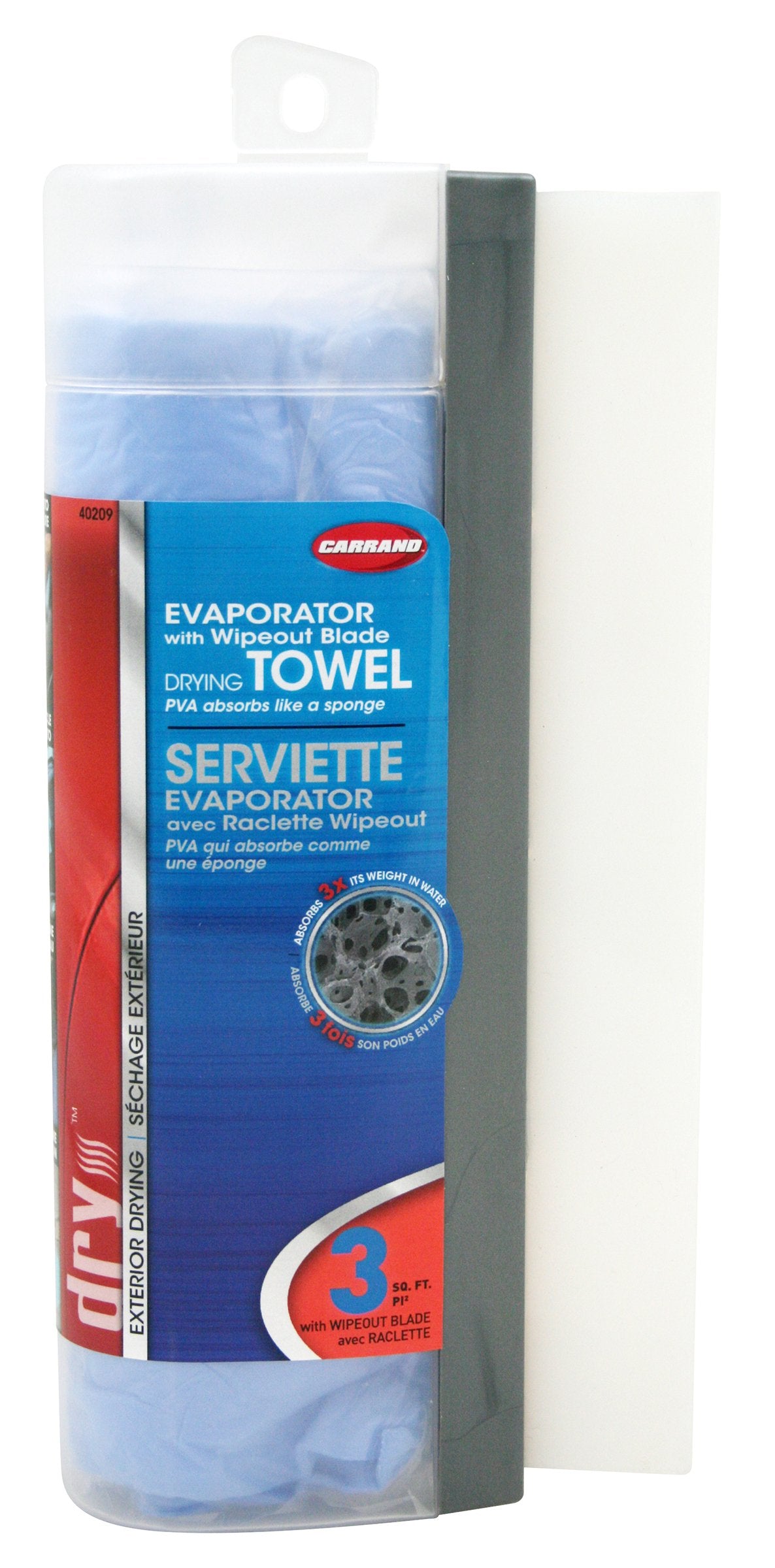 Evaporator Carrand 40209 PVA Drying Towel with Wipeout Blade Canister, 3 sq ft