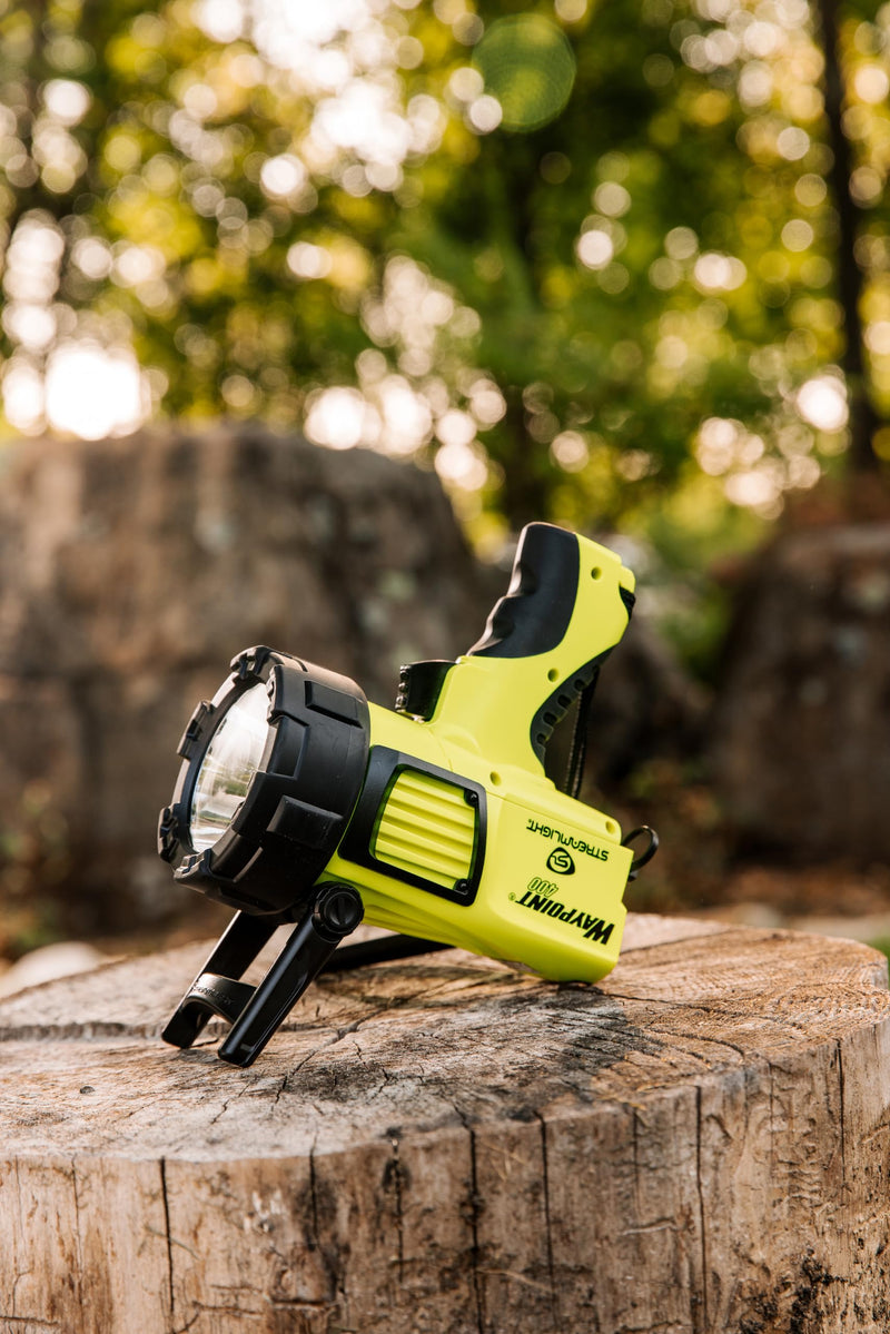 Streamlight WayPoint 44910 400 1400-Lumen 400,000-Candela Rechargeable Handheld LED Spotlight for Outdoor, Marine, and Emergency Use, Yellow