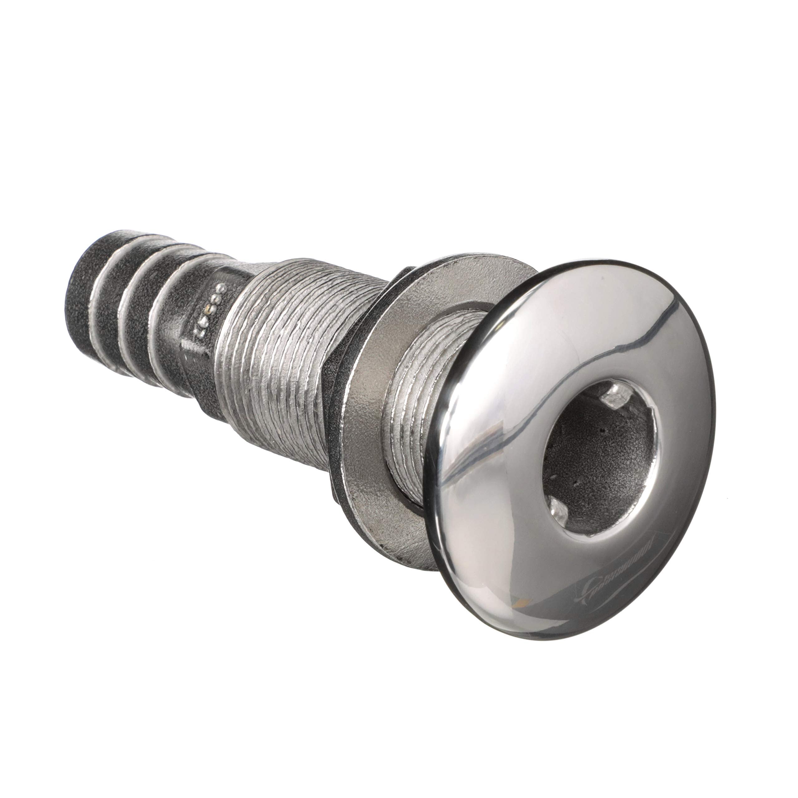 Stainless Steel Attwood 66547-3 Straight Thru-Hull Valve Fitting, Barbed, Standard Length, for 3/4-Inch Interior Diameter Hose