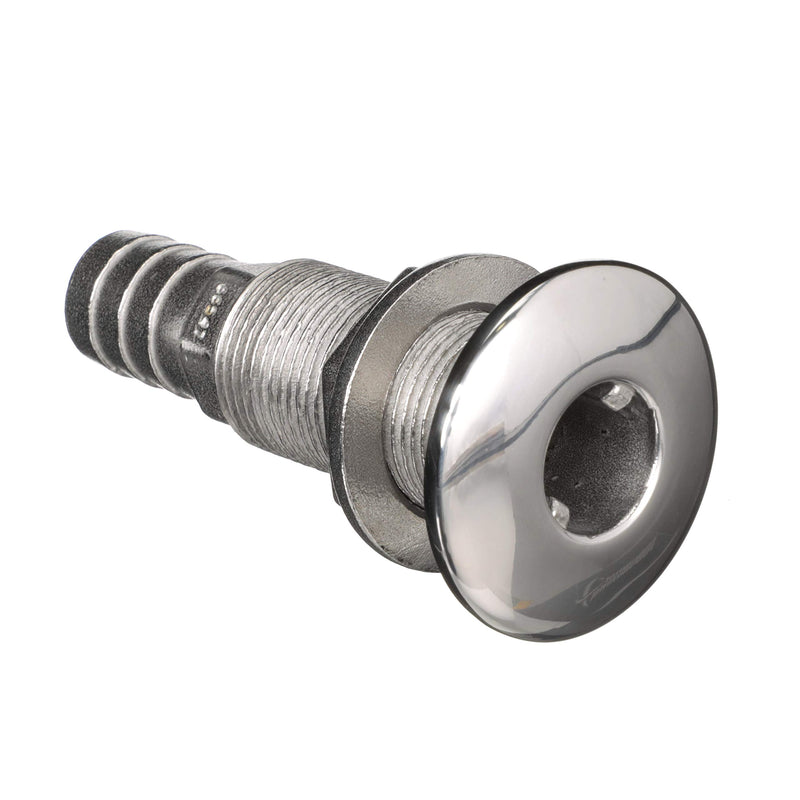 Stainless Steel Attwood 66547-3 Straight Thru-Hull Valve Fitting, Barbed, Standard Length, for 3/4-Inch Interior Diameter Hose