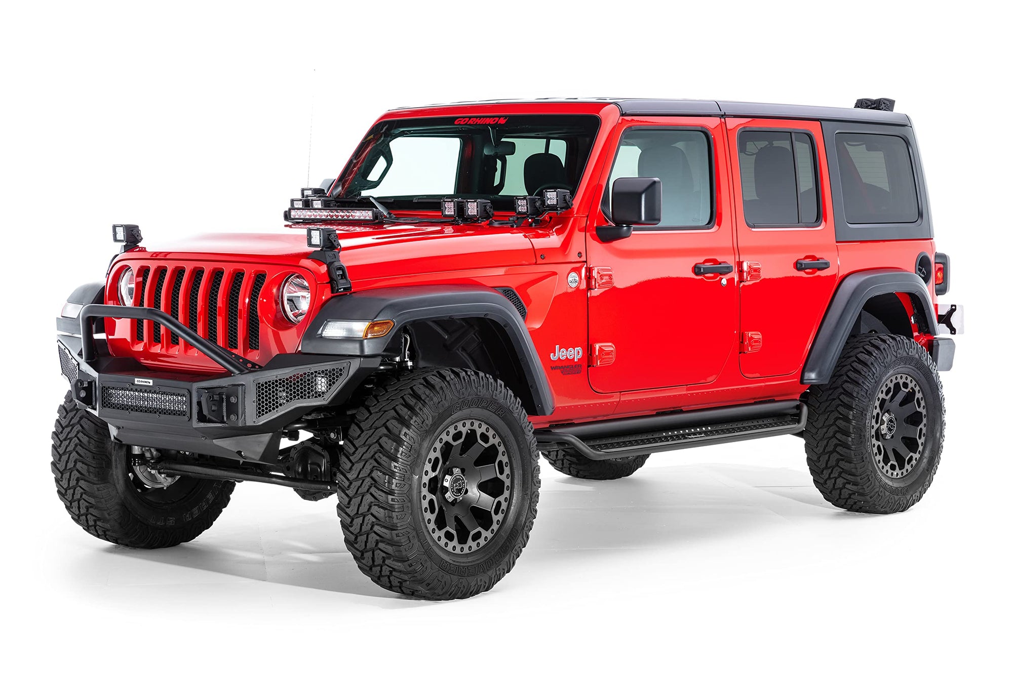 D14506T Go Rhino! Step Bars Fits Jeep Wrangler, Black