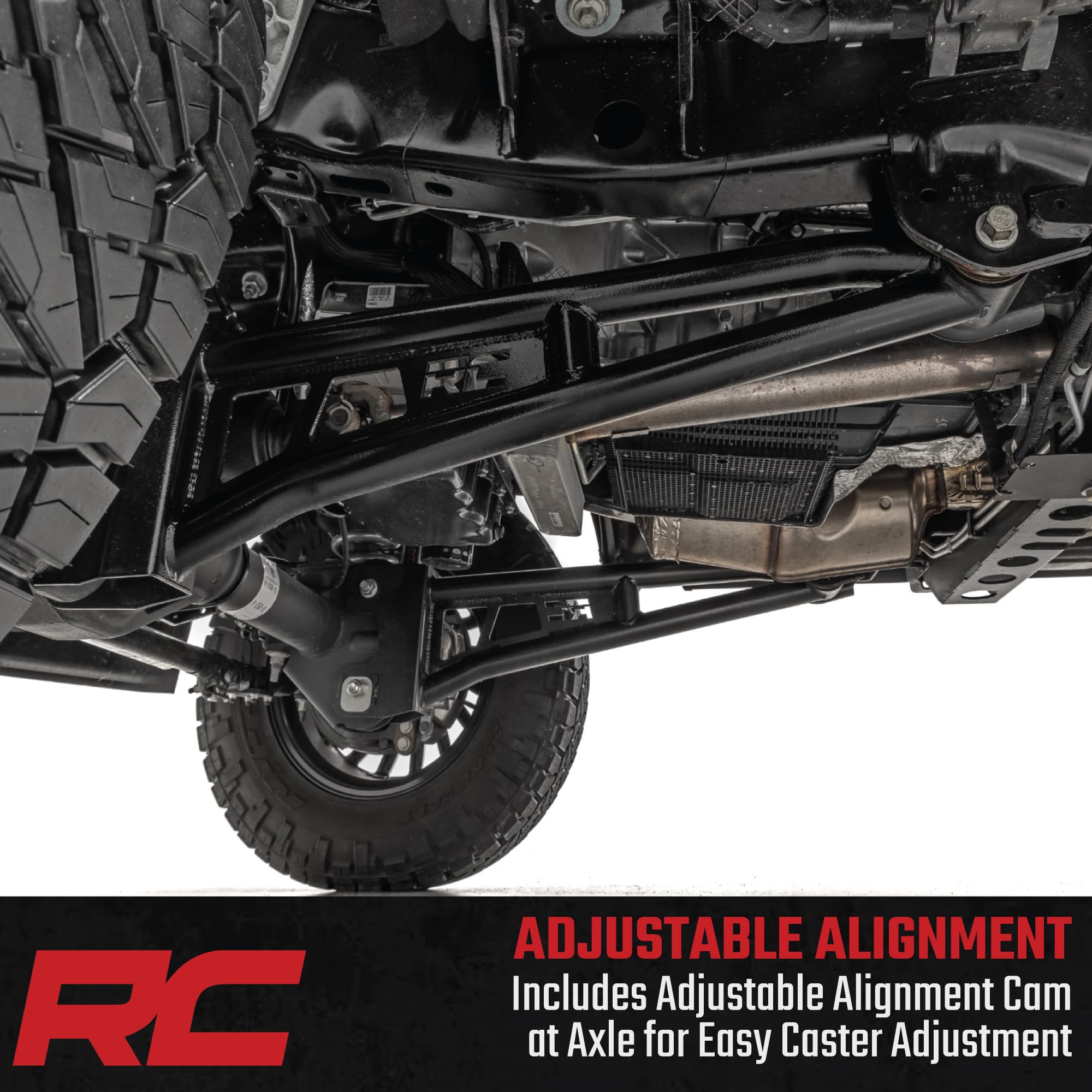 Radius Arm Upgrade Rough Country for Ford F-250/F-350 Super Duty 4WD with 3-6" Lift (2023-2024) - Tubular Arms, Pair