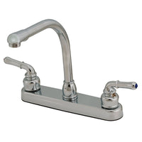 U-YCH800RS Empire Faucets 8" Non-Metallic Kitchen Faucet with Hi-Rise Spout & Teapot Handles - Chrome