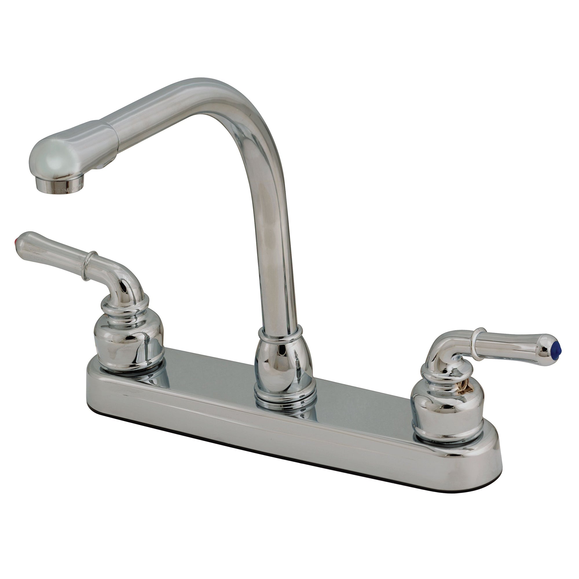 U-YCH800RS Empire Faucets 8" Non-Metallic Kitchen Faucet with Hi-Rise Spout & Teapot Handles - Chrome