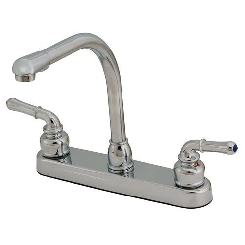 U-YCH800RS Empire Faucets 8" Non-Metallic Kitchen Faucet with Hi-Rise Spout & Teapot Handles - Chrome