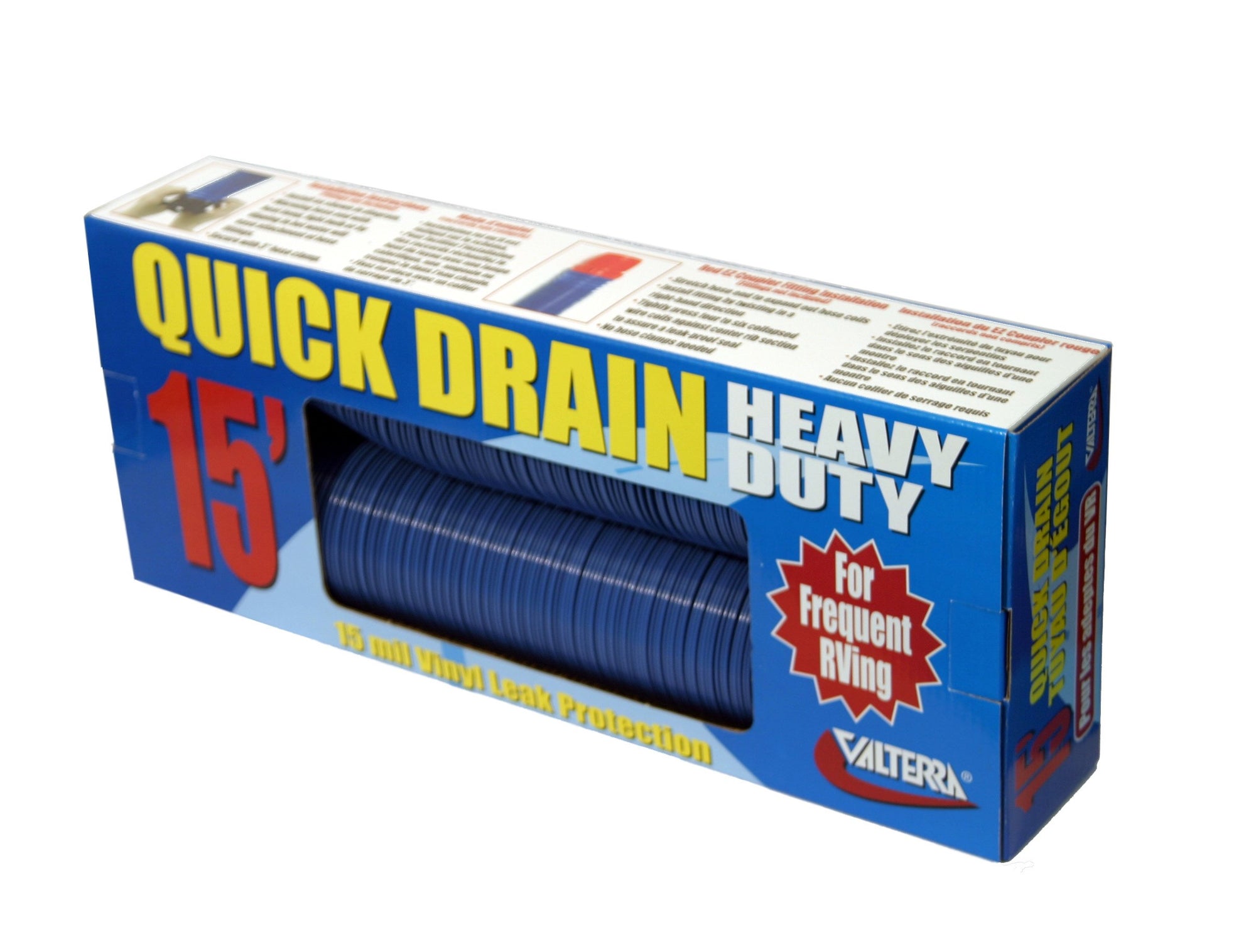 Valterra Heavy-Duty D04-0057 Quick Drain Hose - 15' - Blue