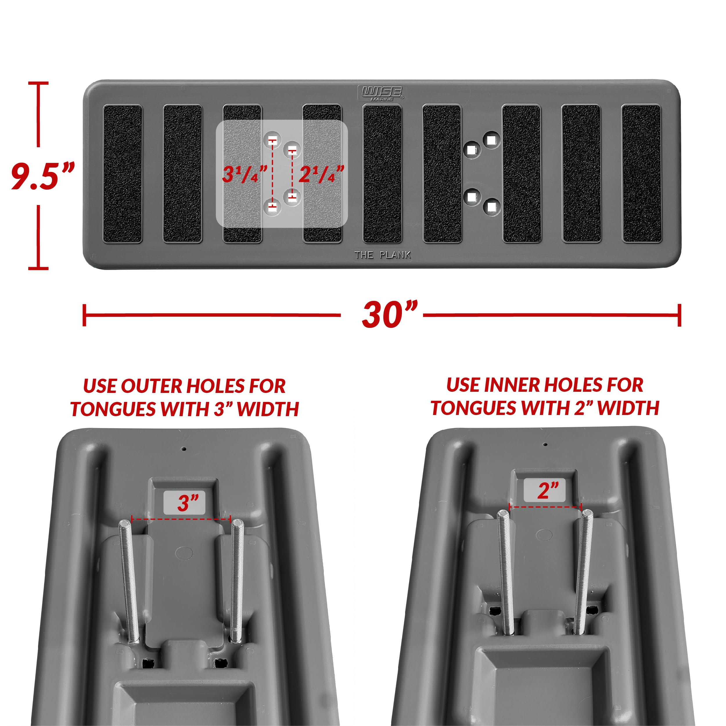 The Plank - Wise 101 Boat Trailer Tongue Walkway Platform, Grey