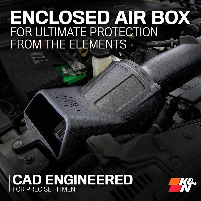 Cold Air Intake System K&N: Dry-Flow Air Filter, Increase Performance & Towing: Compatible with 2018-2025 JEEP, Gladiator, Wrangler, Wrangler JL, 30-1576