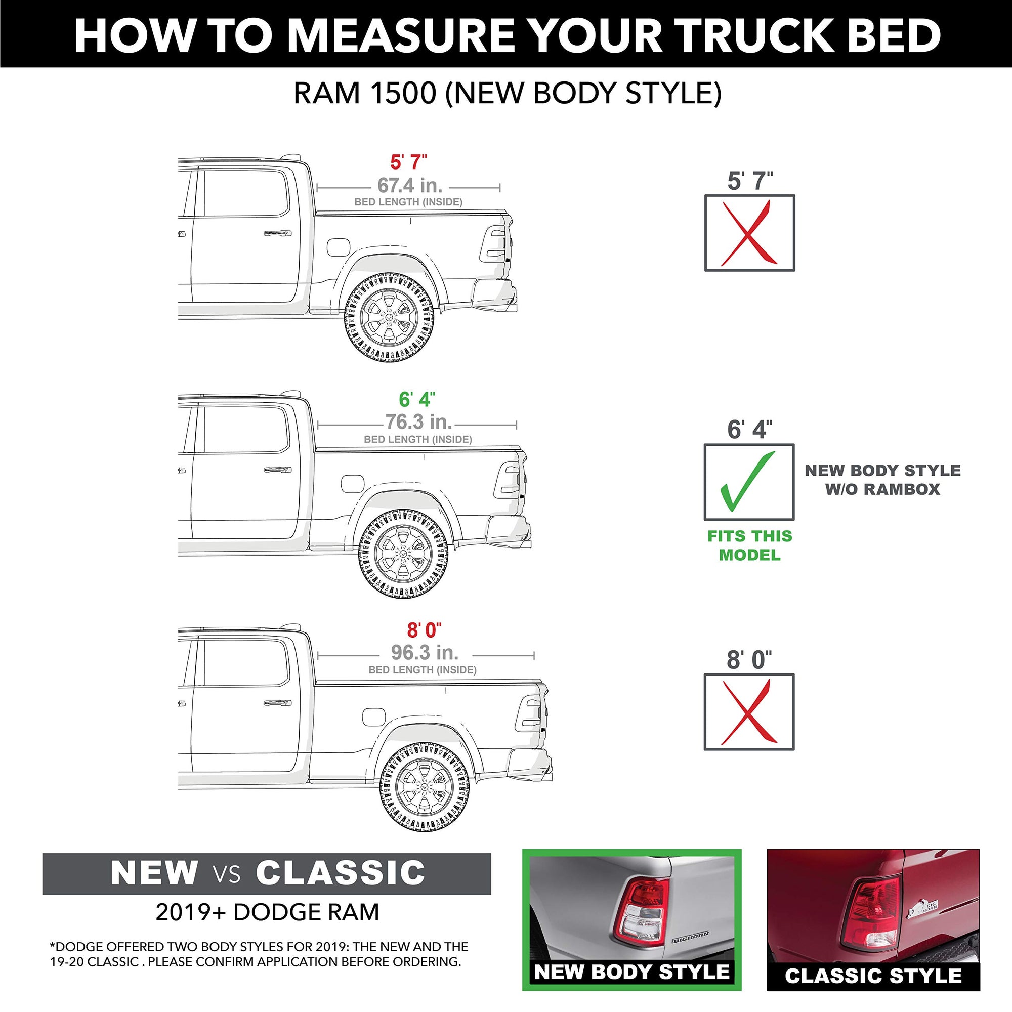 UnderCover RealTruck Ultra Flex Hard Folding Truck Bed Tonneau Cover | UX32009 | Fits 2019 - 2025 Dodge Ram 1500, Does Not Fit w/ Multi-Function (Split) Tailgate 6' 4" Bed (76.3")