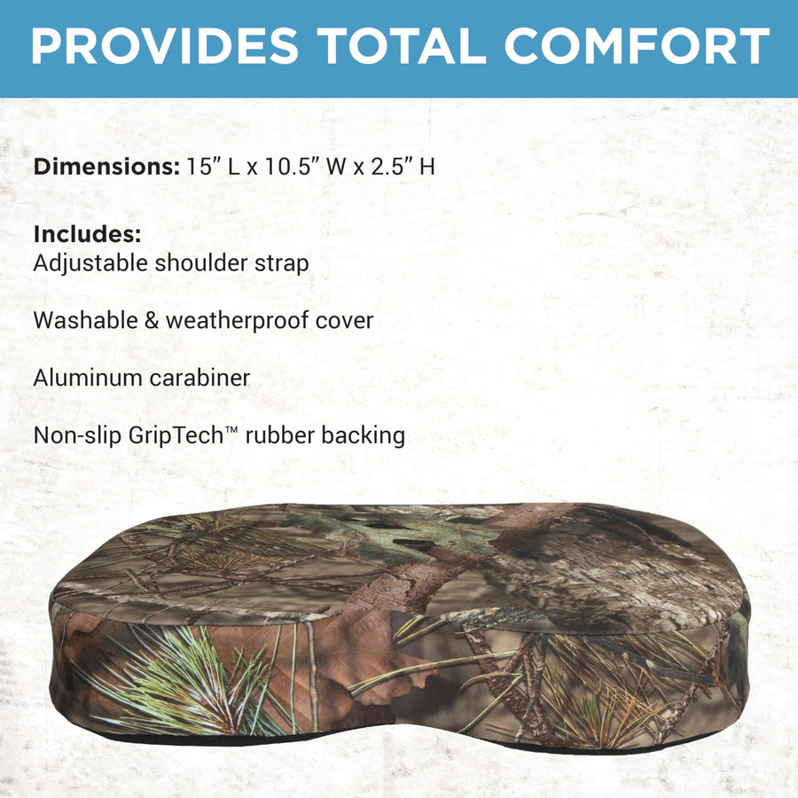 GelCore Tail Mate Premium Tree Stand Seat Cushion with Memory Foam for Stalk Hunting and More, Mossy Oak