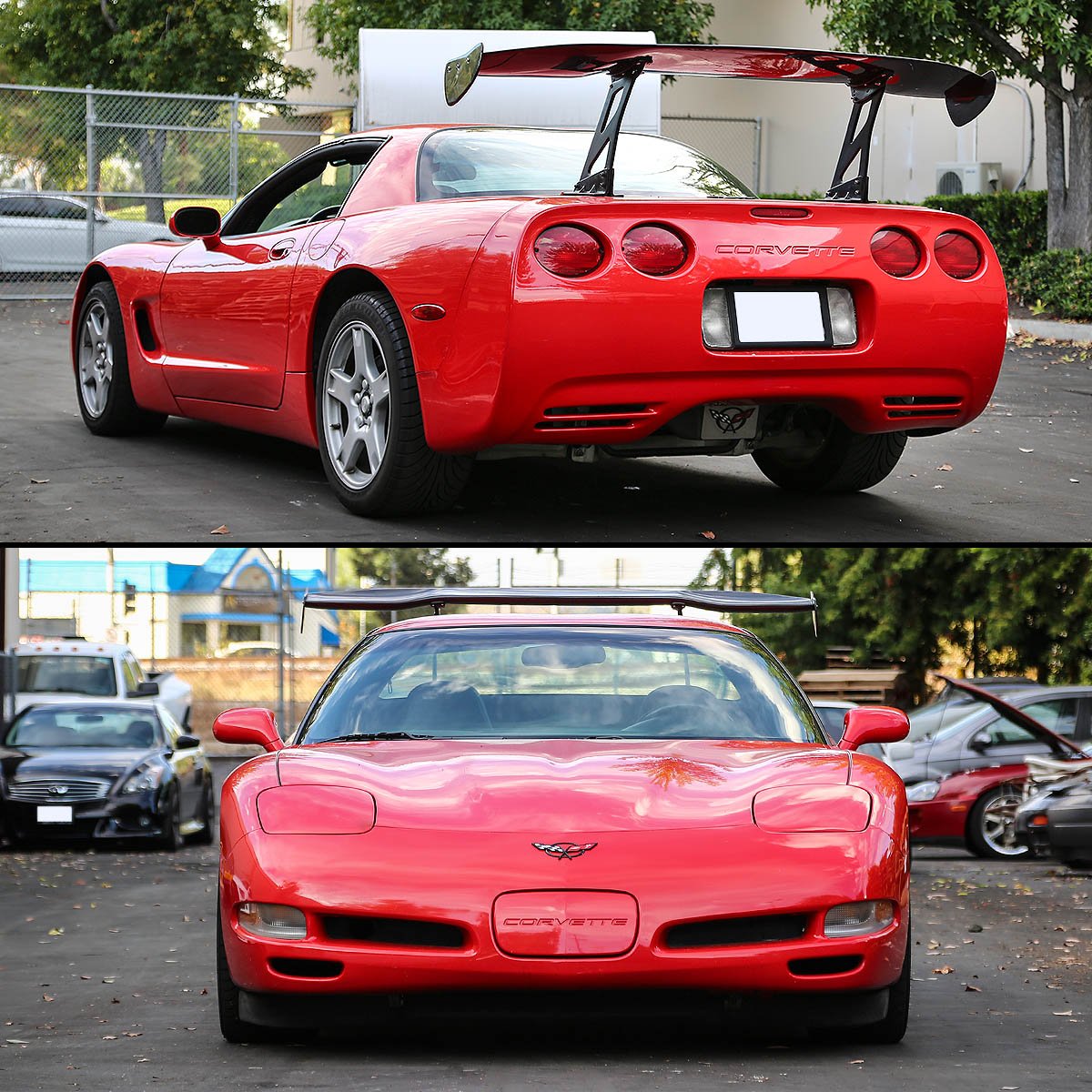 69 inches Auto Dynasty Universal GT Style Carbon Fiber Spoiler with Brackets