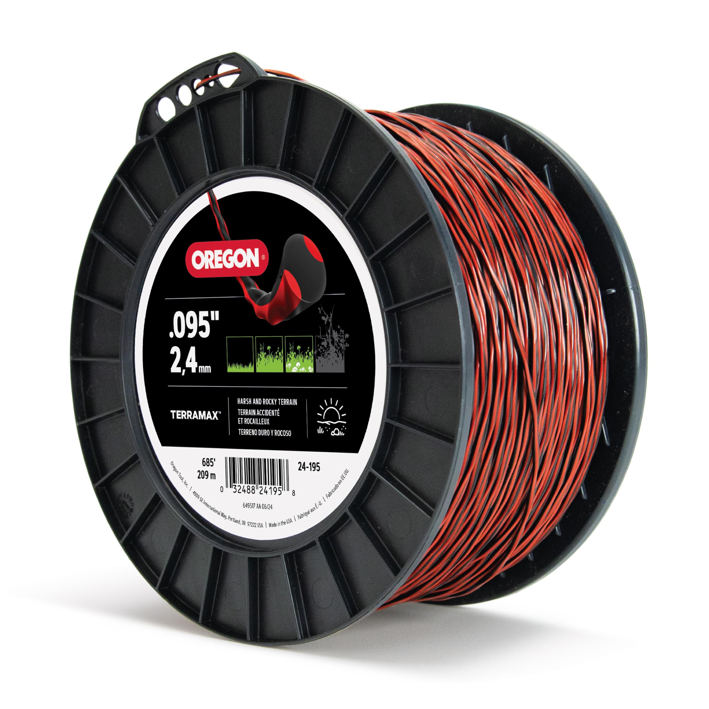 TerraMax Oregon .095" Diameter String Trimmer Line, 3lb Spool (24-195)