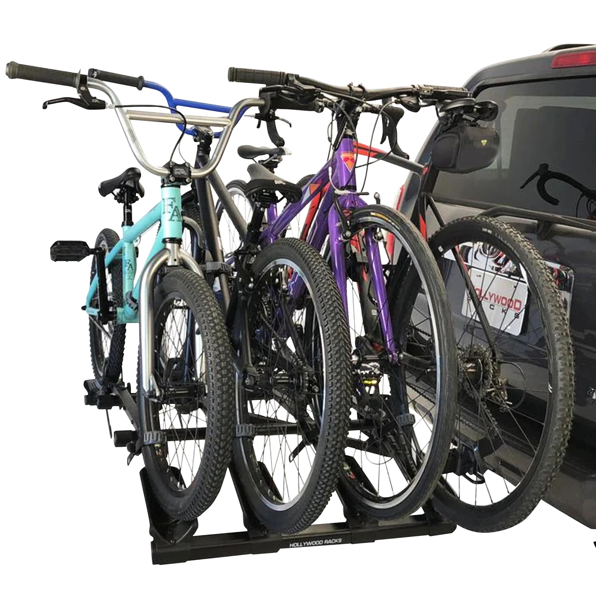 Hollywood Racks 4 Destination Hitch Bike Rack, Lightweight, Black - Platform Style Bike Rack for Car Carries up to 4 Bikes for Safe, Secure Transport - Fits Most Bike Styles, Sizes and Models