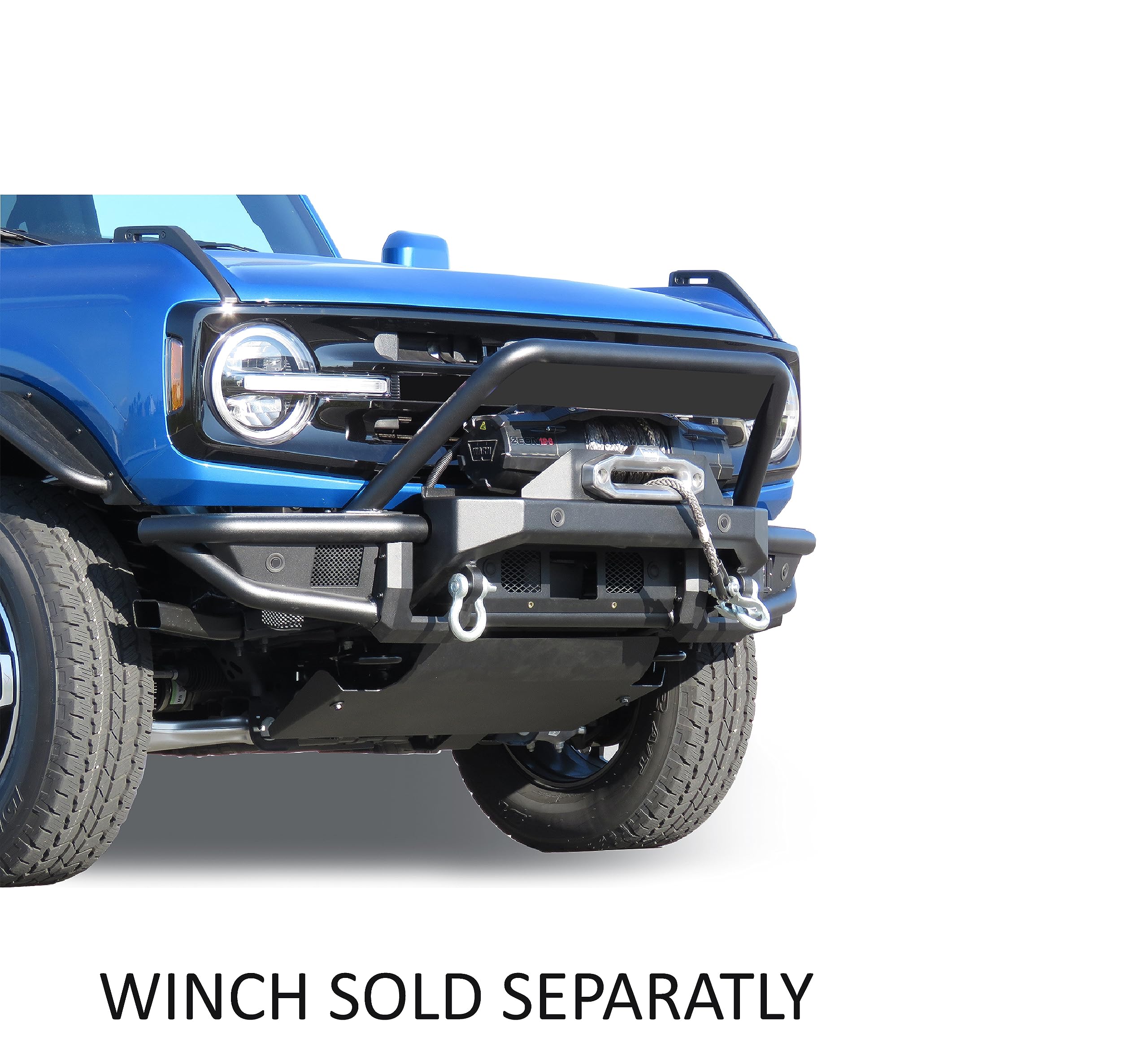 Armour Black Horse Off Road Tubular Heavy Duty Front Bumper Matte Black Compatible with 2021-2023 Ford Bronco-AFB-FB22HD
