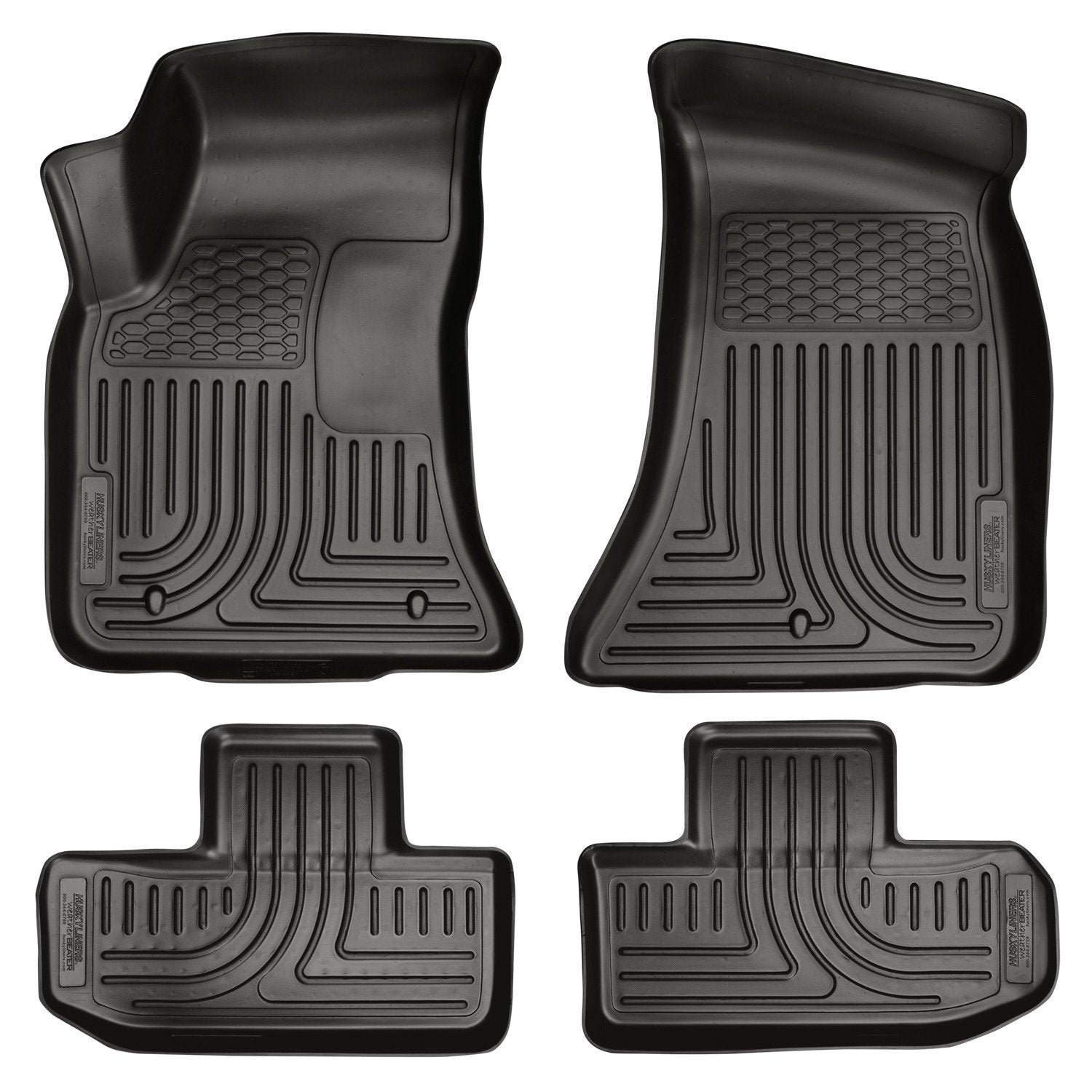Weatherbeater Husky Liners Floor Mats | Fits 2011-2015 Dodge Challenger | Front & 2nd Row, 4-pc Black - 98071