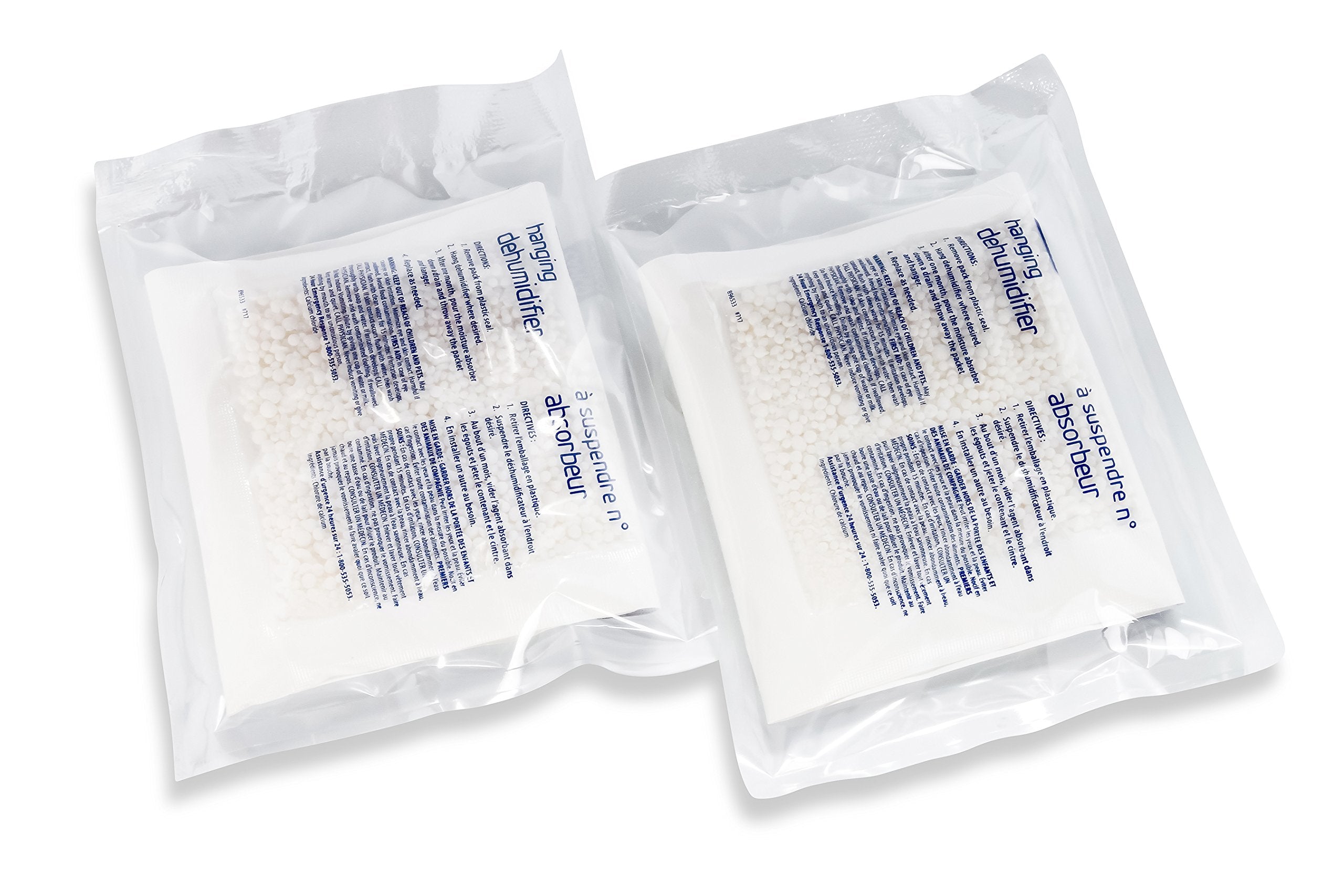 Hanging Dehumidifier Camco 44286 Fragrance Free-Convenient Hook Absorbs up to 3x Its Weight in Water, Reduces Moisture and Humidity in Closets and Tightly Confined Spaces, 2 Pack
