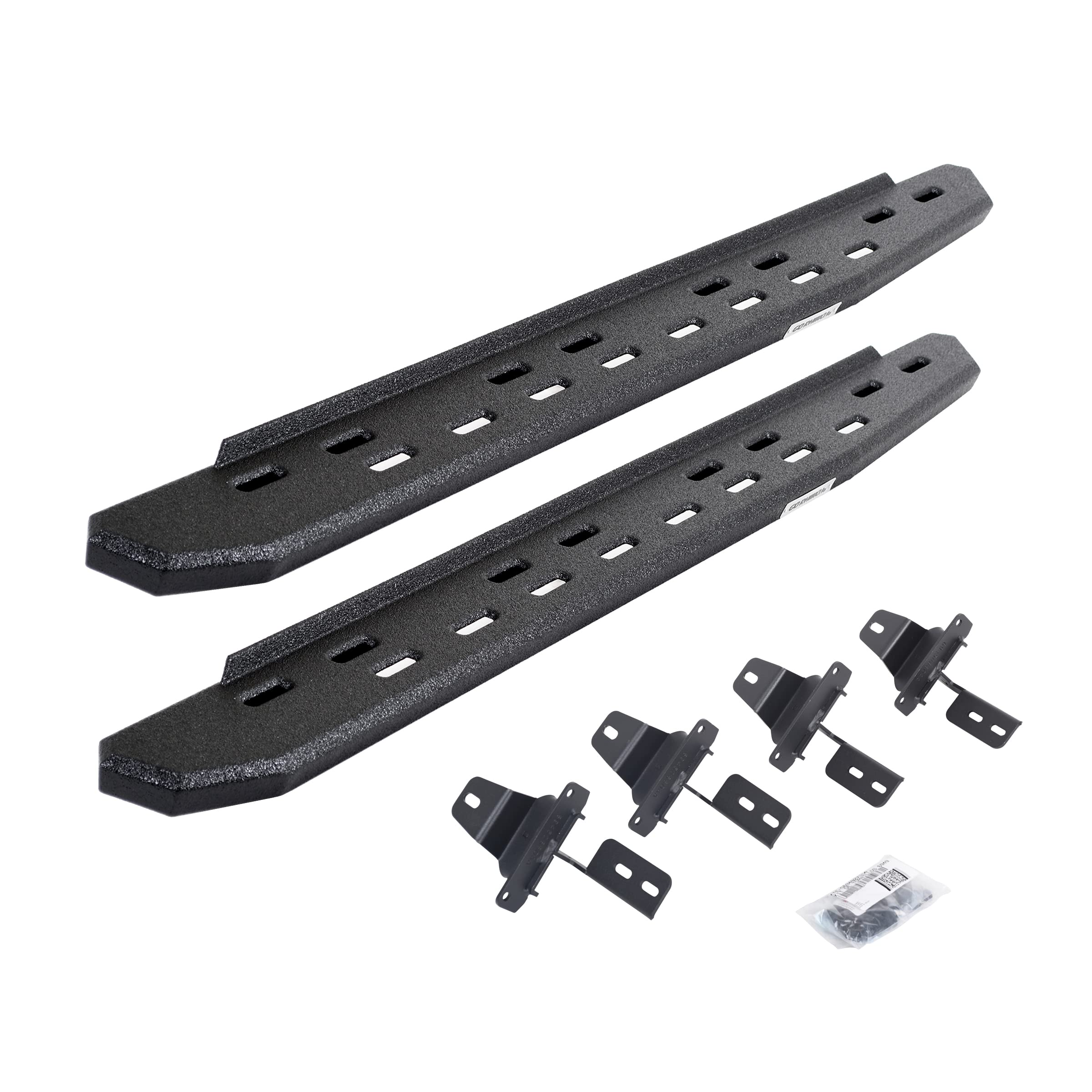 Go Rhino RB30 Running Boards & Slim Brackets | Galvanized Steel, Protective Bedliner Coating | 69650673ST | Fits 2018-2024 Jeep Wrangler JLU, 4-Door