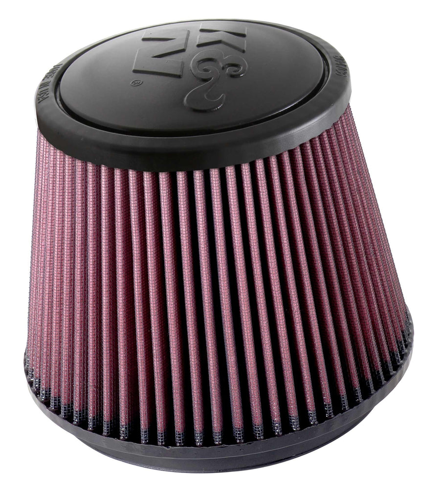 High-Flow K&N Original Lifetime Universal Clamp-On Air Filter: High Performance, Premium, Washable: Flange Diameter: 6 In, Filter Height: 6 In, Flange Length: 0.625 In, Shape: Round Tapered, RU-5173
