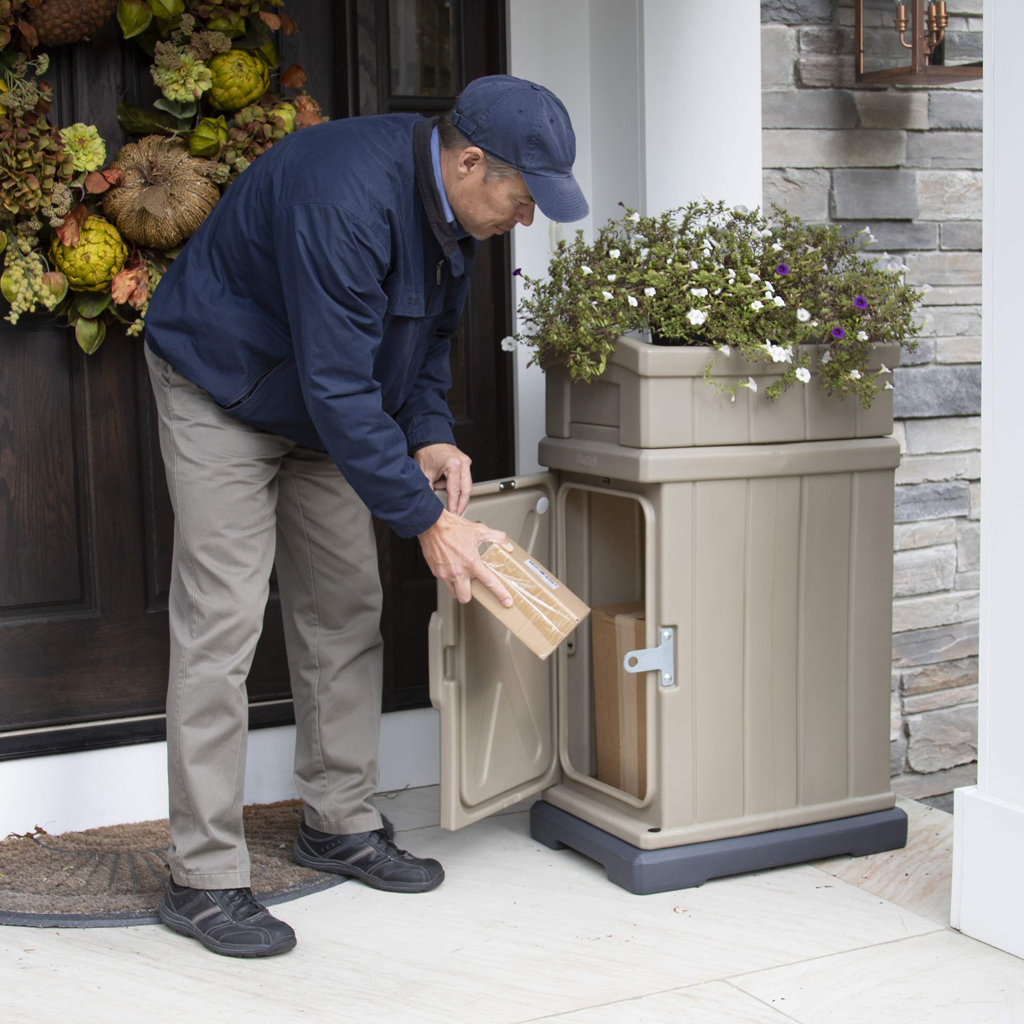 Simplay3 Delivery and Hide Away Storage Box - Secure Home Delivery Box for Packages Shipped to The Home 5 Cu. Feet, Gray