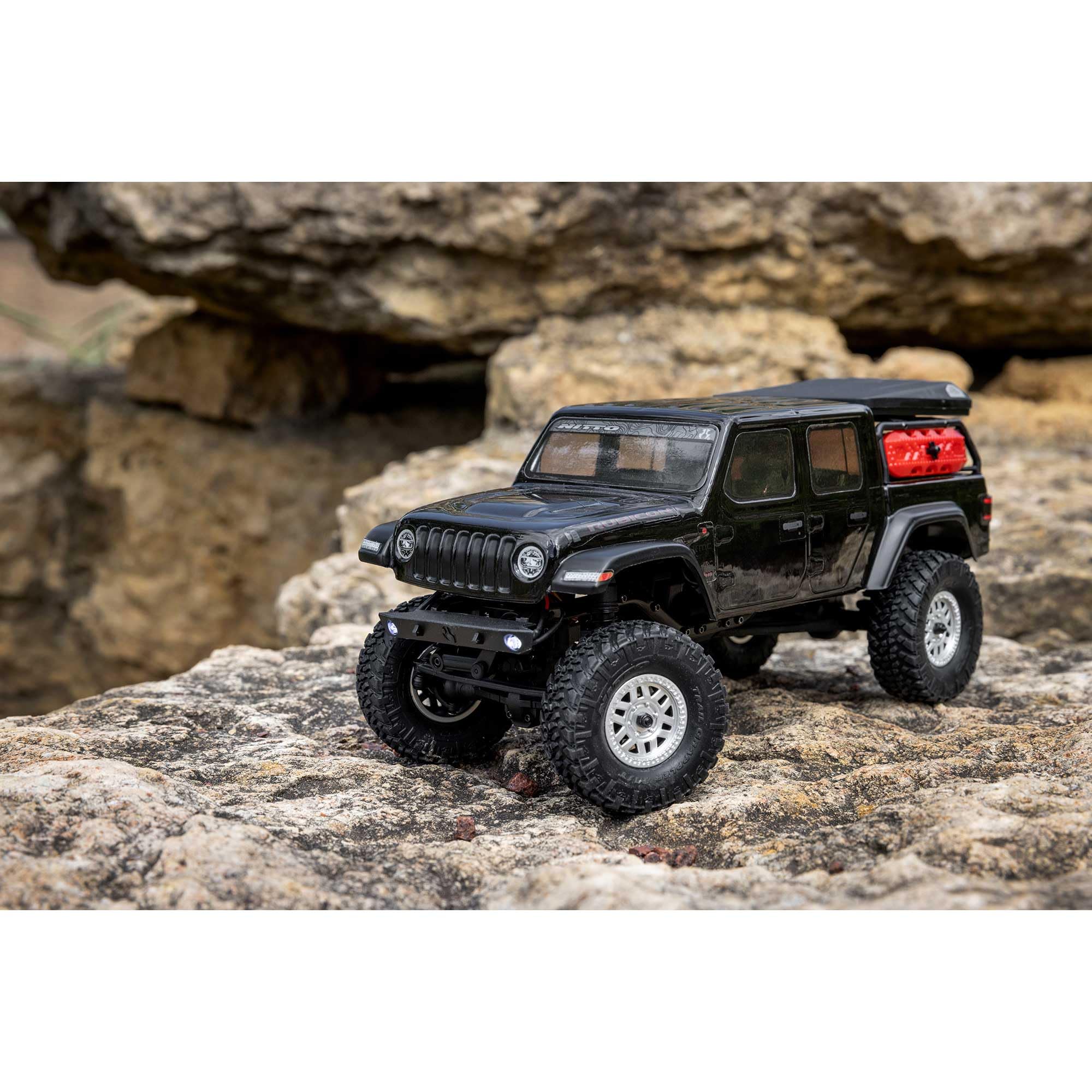 Axial SCX24 RC Truck Jeep Gladiator 4 Wheel Drive Rock Crawler Brushed RTR (Nothing Needed to Complete Ready-to-Run), Black, AXI00005V2T5, Remote Control Car, RC Car, RC Crawler