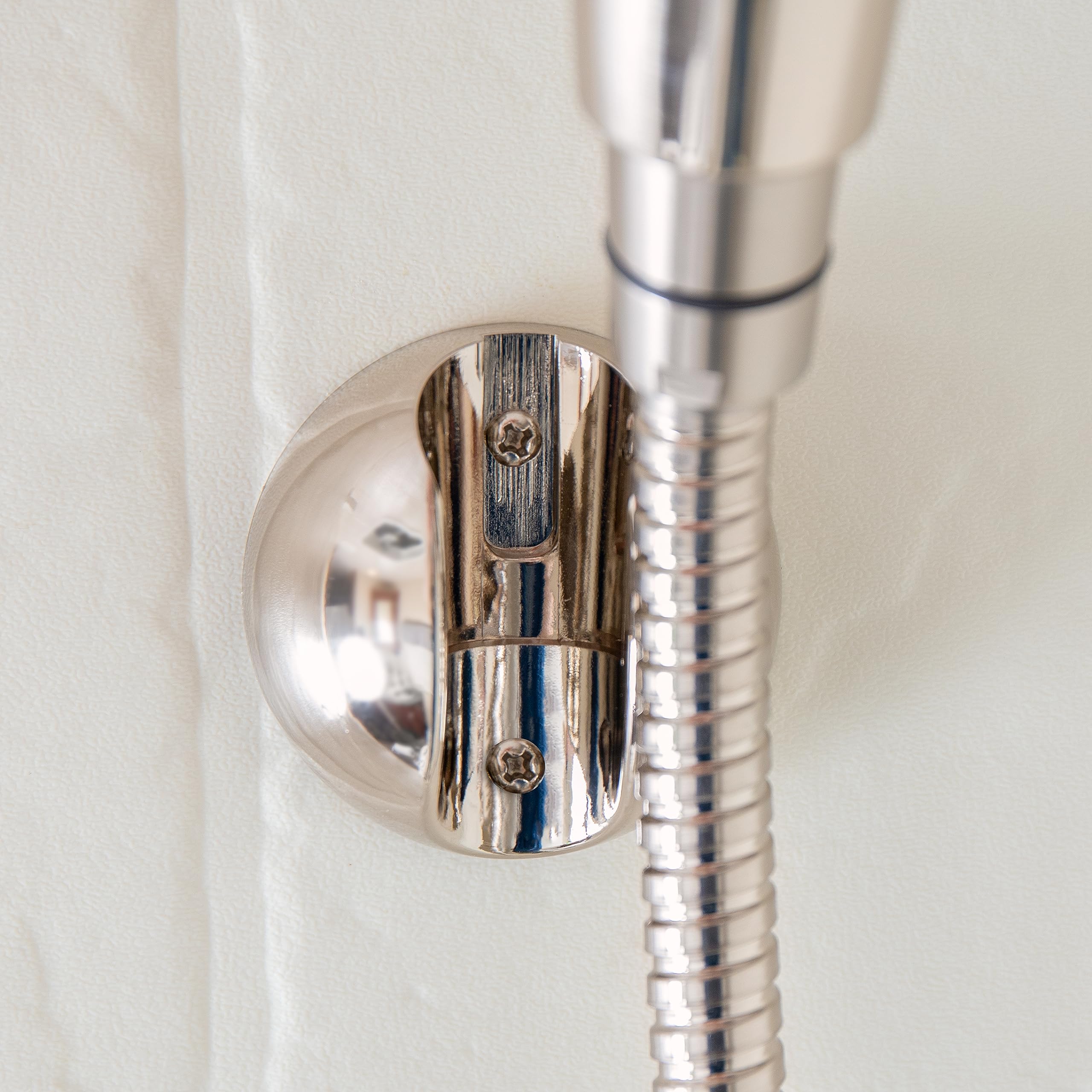 Complete Camco RV/Marine Shower Head Kit | Features Convenient On/Off Switch for Water Efficient Showers | 5 Spray Patterns | Brushed Nickel (43747)