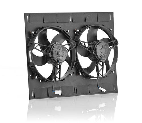 Qualifier Be Cool 75651 Euro-Black 11" Shroud (24"W x 18"H with Dual Euro-Black Puller Fans)