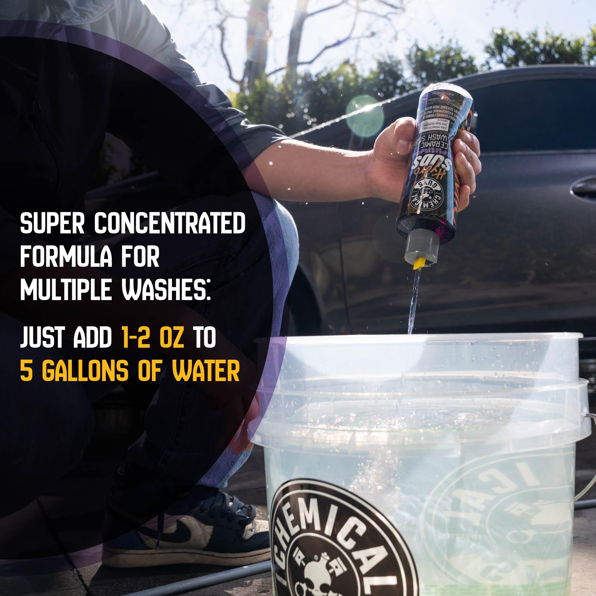 Chemical Guys HydroSuds Ceramic SiO₂ High Foaming Soap Car Wash - Foam Cannon Soap, Works with Foam Guns or Bucket Washes for Cars, Trucks, Motorcycles, RVs, and More, Berry Scent - 16 oz