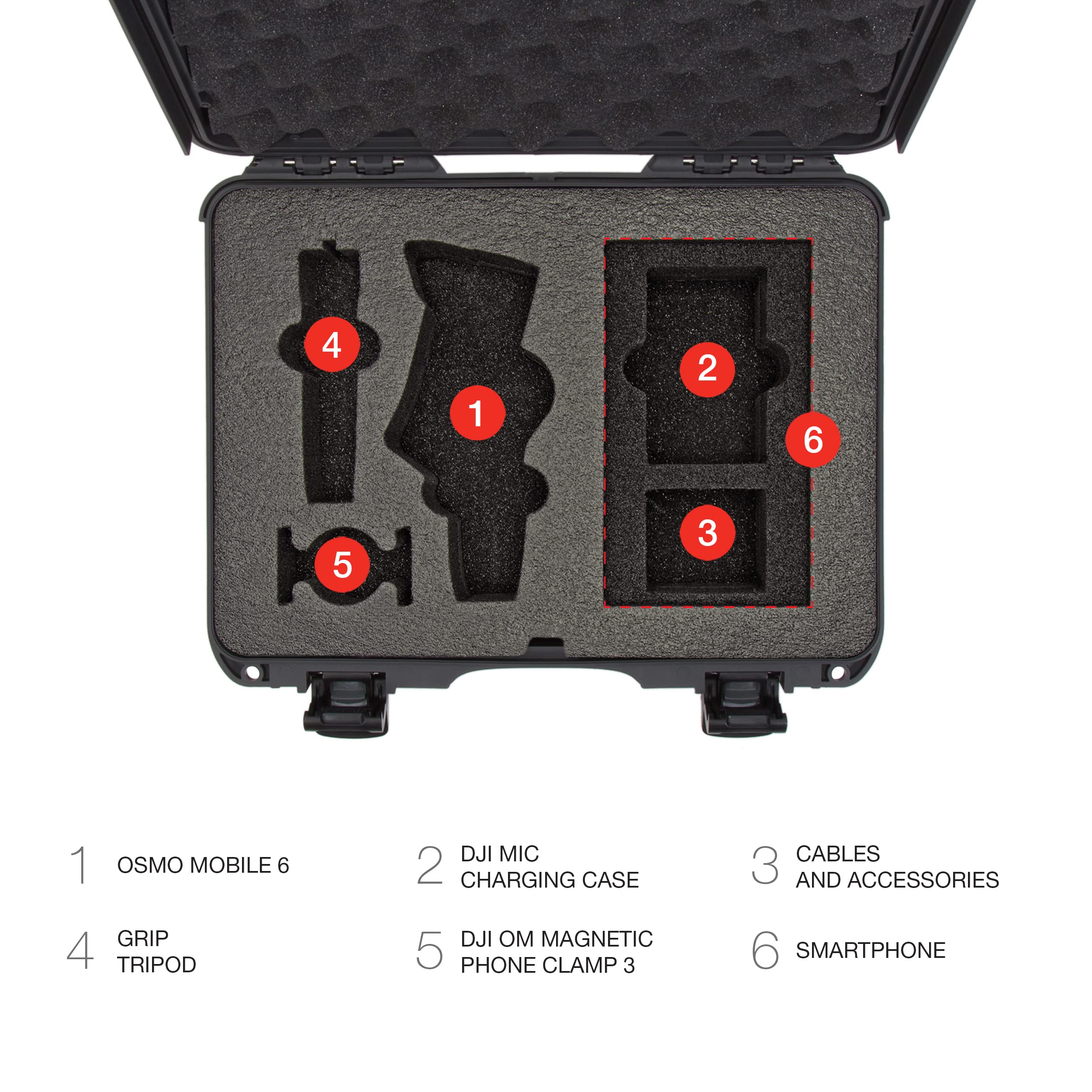DJI OSMO Mobile 6 - Graphite Nanuk Case 910 w/Foam (C0798)