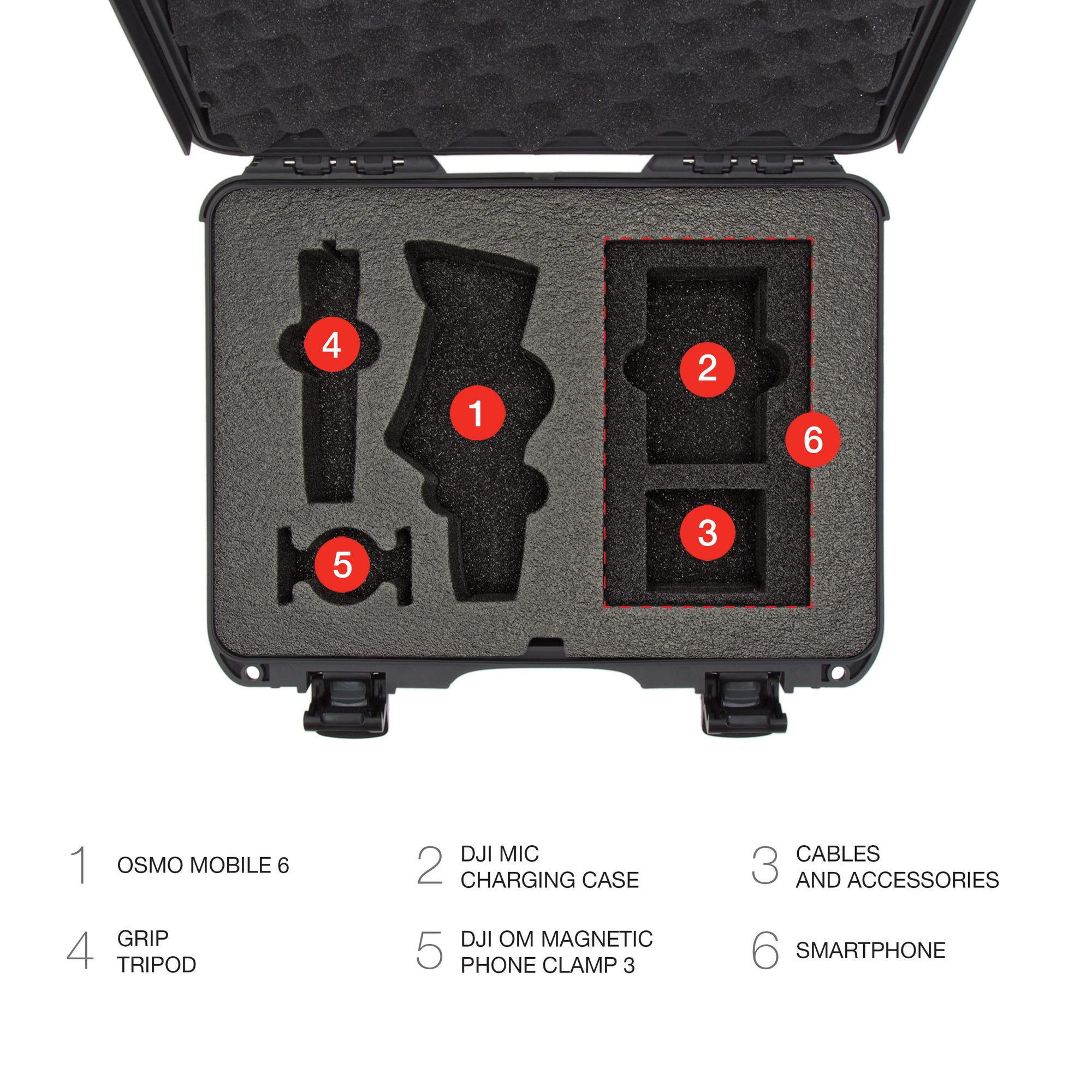 DJI OSMO Mobile 6 - Graphite Nanuk Case 910 w/Foam (C0798)