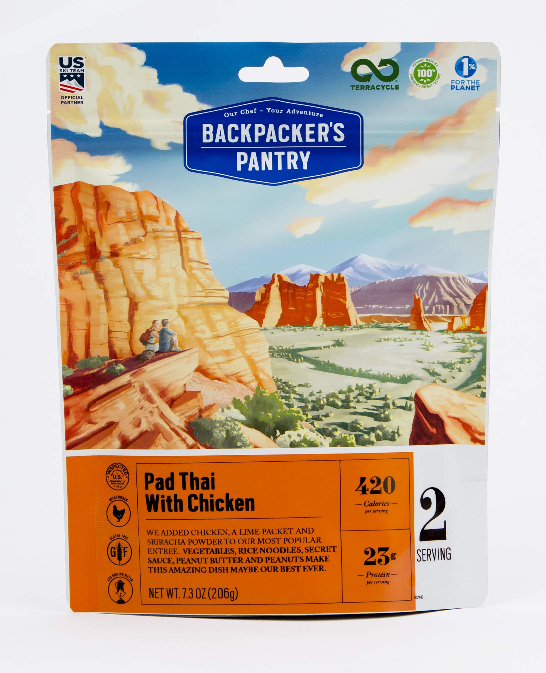 Pad Thai with Chicken Backpacker's Pantry | Freeze Dried Backpacking & Camping Food, 1 Count