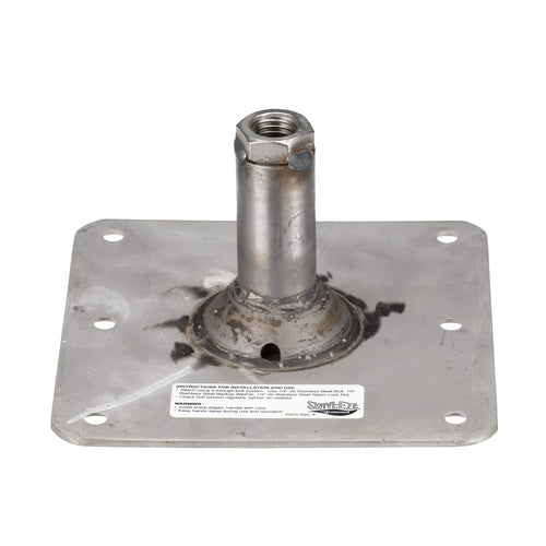 Lock’N-Pin Attwood SP-67739-T ¾-Inch Pin Base — 7x7-Inch Base, Threaded, Acetal Bushing, Pre-Drilled for Mounting