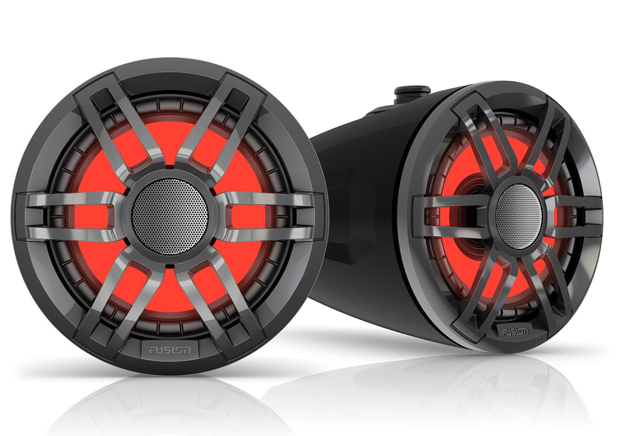 Fusion Garmin XS Series Marine Wake Tower Speakers, 6.5" 200-Watt Sports Black, A Brand