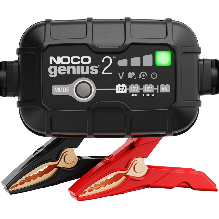 GENIUS2 NOCO: 2A 6V/12V Smart Battery Charger – Automatic Maintainer, Trickle Charger & Desulfator with Overcharge Protection & Temperature Compensation – for Lead-Acid & Lithium Batteries