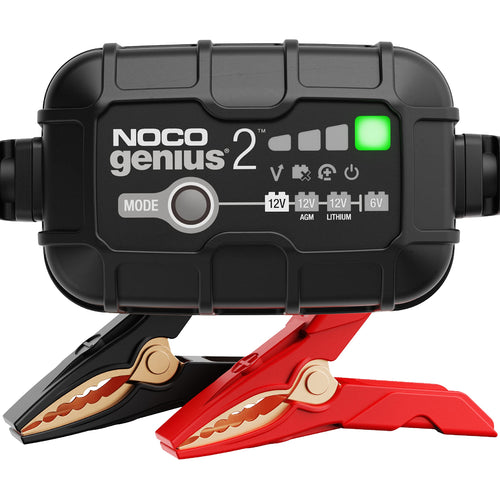 GENIUS2 NOCO: 2A 6V/12V Smart Battery Charger – Automatic Maintainer, Trickle Charger & Desulfator with Overcharge Protection & Temperature Compensation – for Lead-Acid & Lithium Batteries